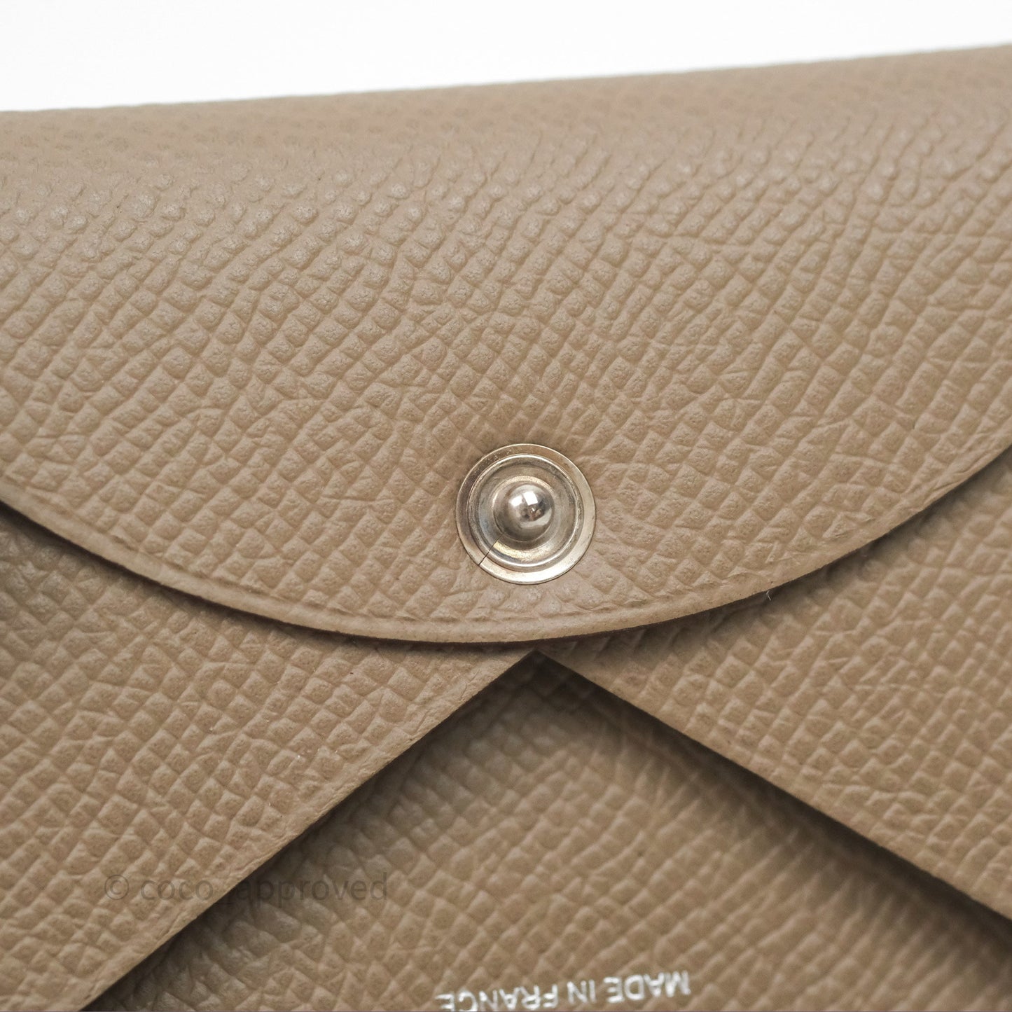 Hermès Calvi Card Holder Etoupe 18 Epsom