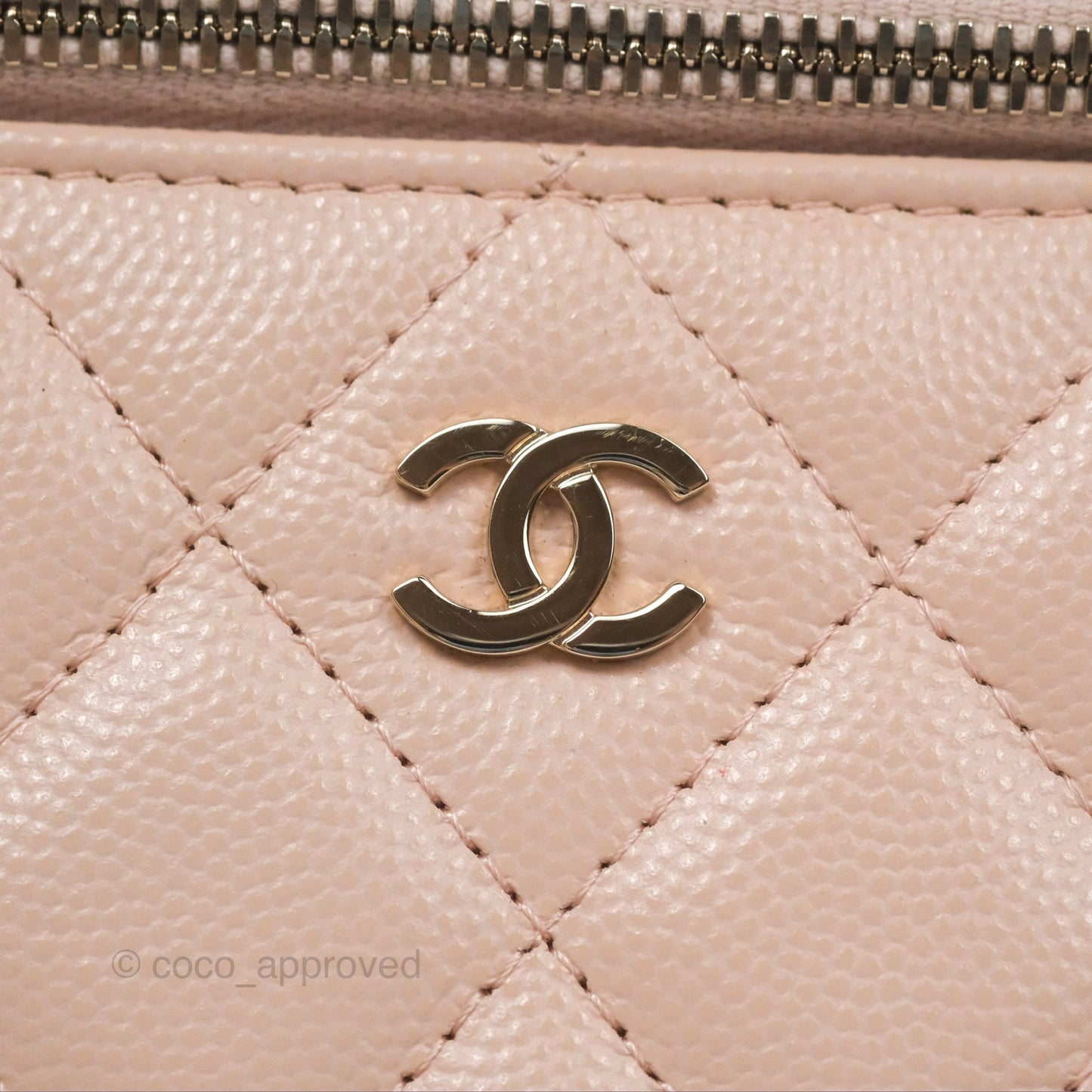 Chanel Vanity Rectangular With Chain Pink Caviar Gold Hardware