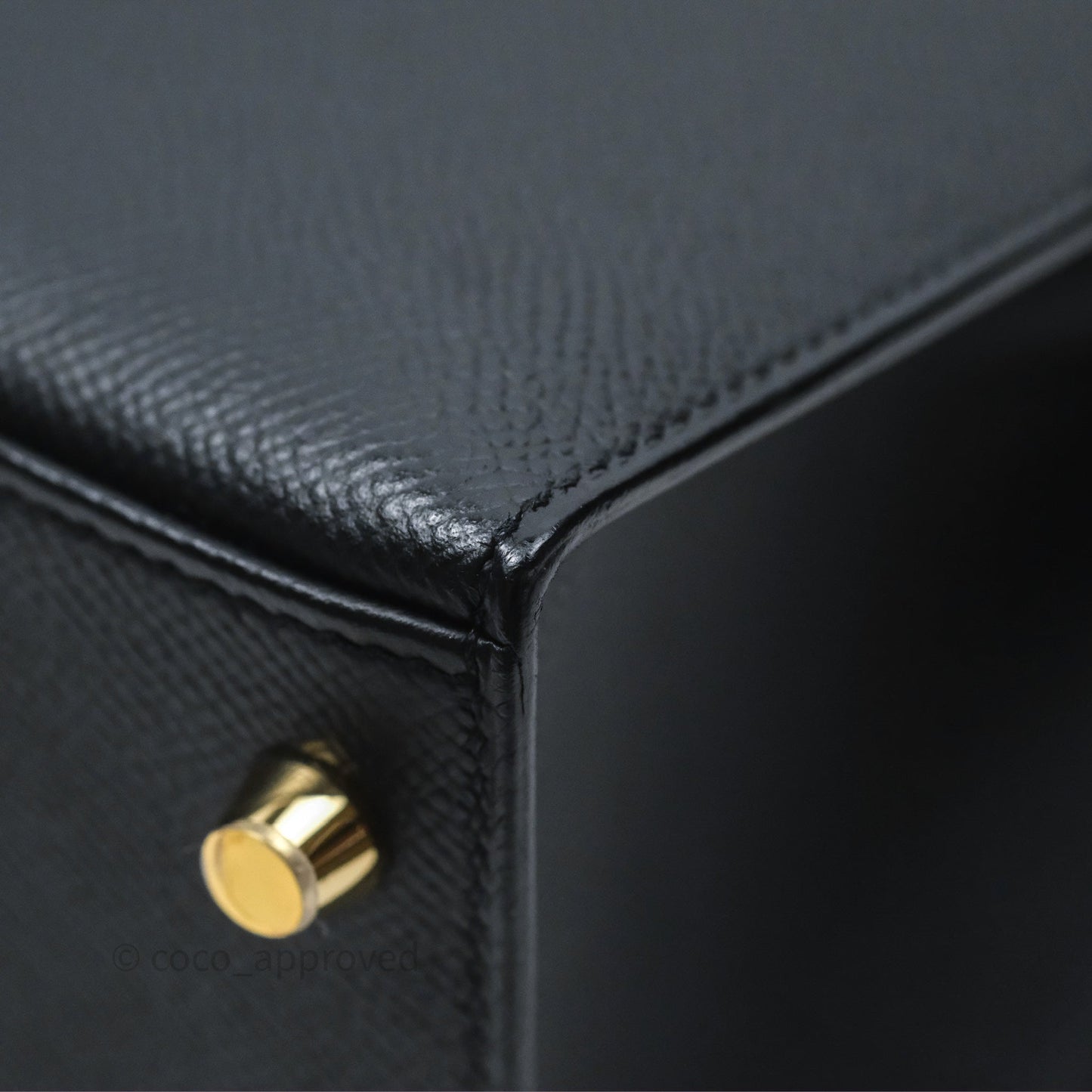 Hermès Kelly 28 Sellier Noir Black 89 Epsom Gold Hardware