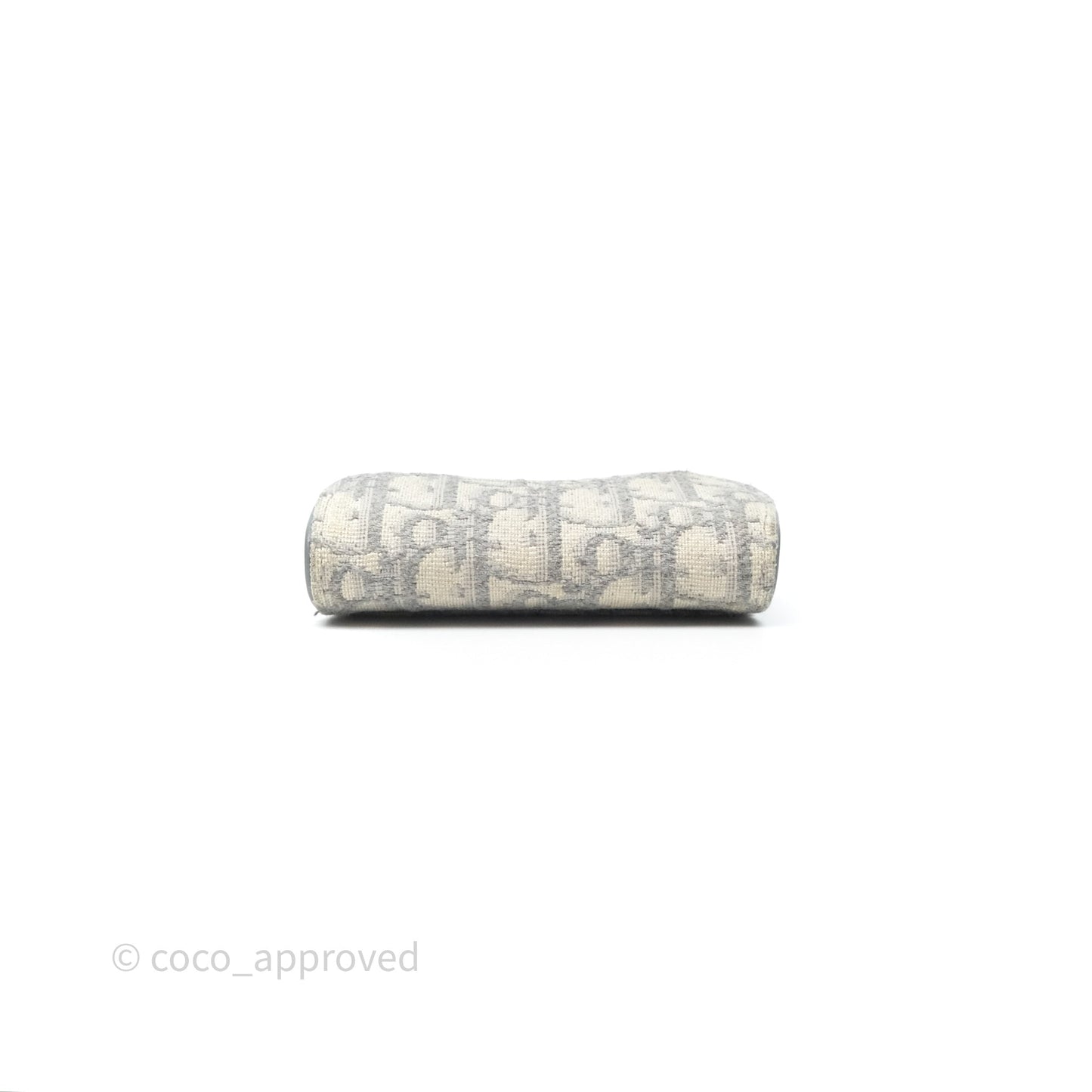 Christian Dior Saddle Bloom Card Holder Gray Dior Oblique Jacquard