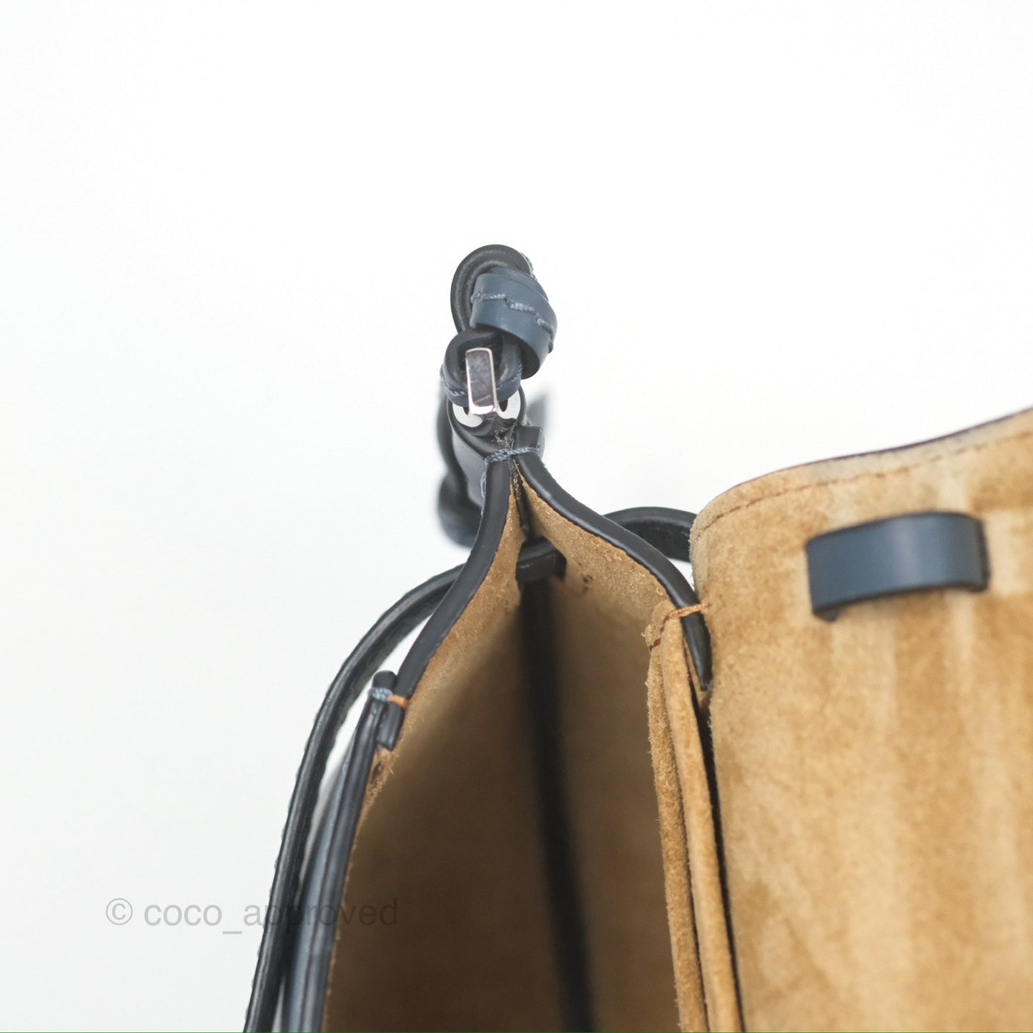 Loewe Mini Gate Dual bag Onyx Blue Soft Calfskin Jacquard Strap