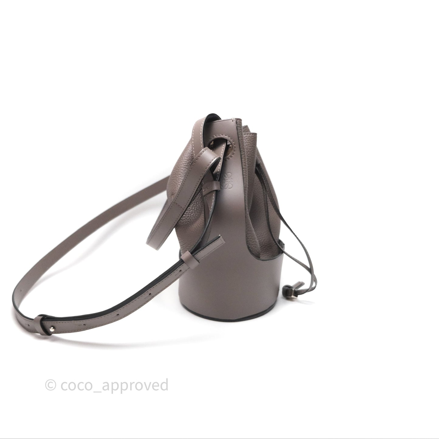 Loewe Small Balloon Bucket Bag Taupe Grained Calfskin