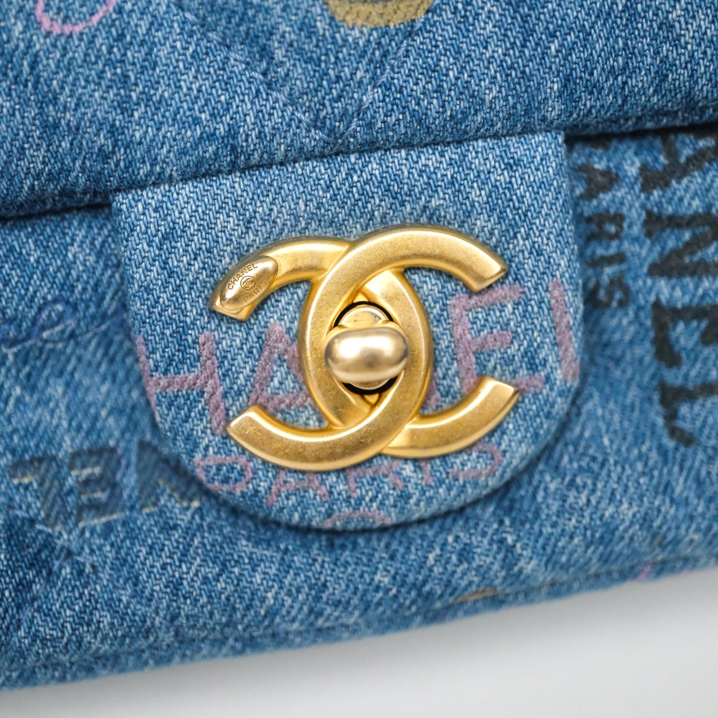 Chanel Small Denim Mood Flap Quilted Blue Multicolor