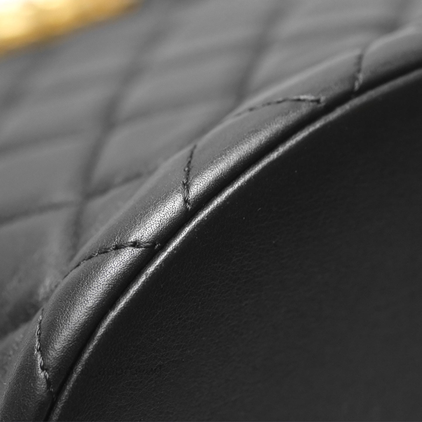 Chanel Quilted Boy Bucket Bag Black Lambskin Aged Gold Hardware