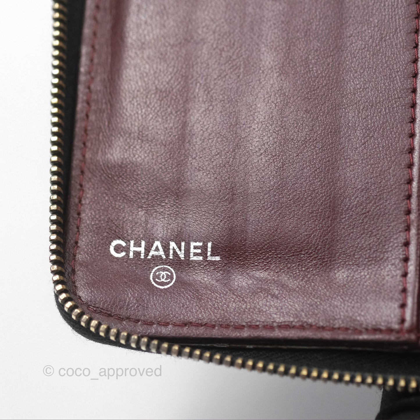 Chanel Zip Around Organiser Wallet Black Lambskin Gold Hardware