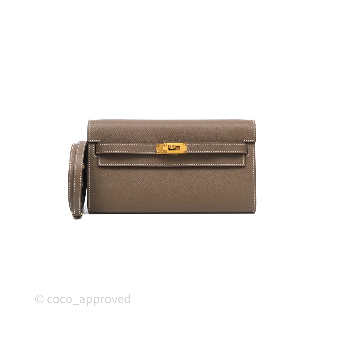 Hermès Kelly To Go Wallet Etoupe 18 Epsom Gold Hardware