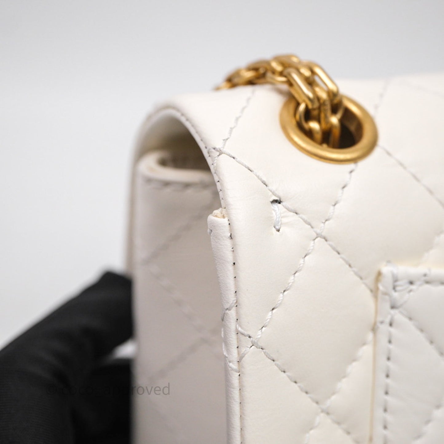 Chanel Mini Reissue 224 White Calfskin Aged Gold Hardware