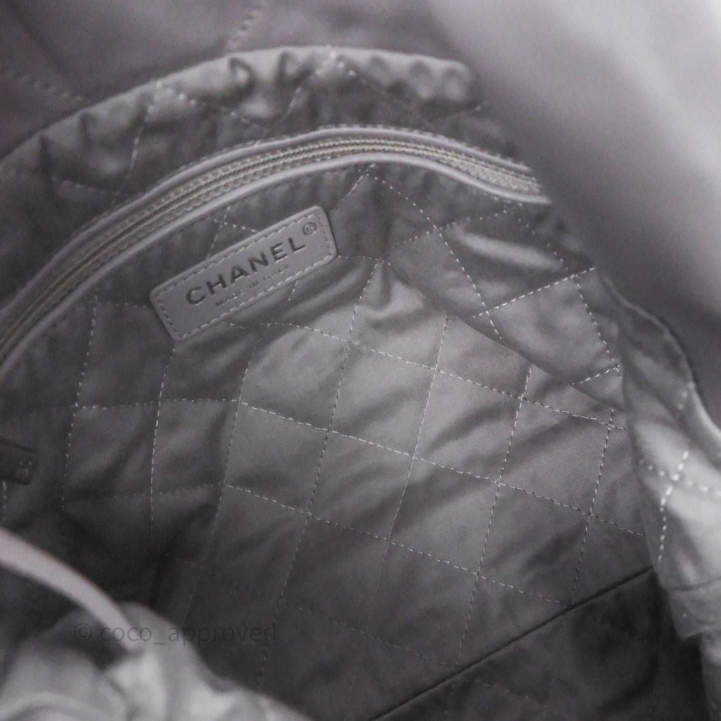 Chanel 22 Small Grey Aged Calfskin Matte Silver Hardware