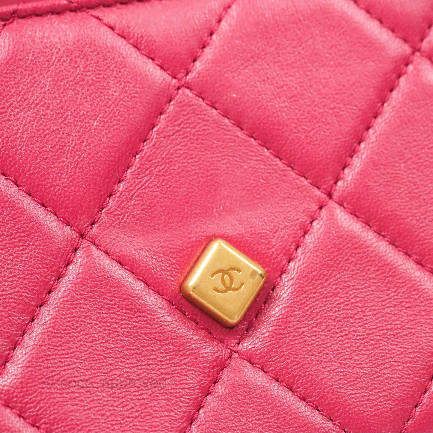 Chanel Diamond Lock CC Flap Bag Pink Lambskin Gold Hardware