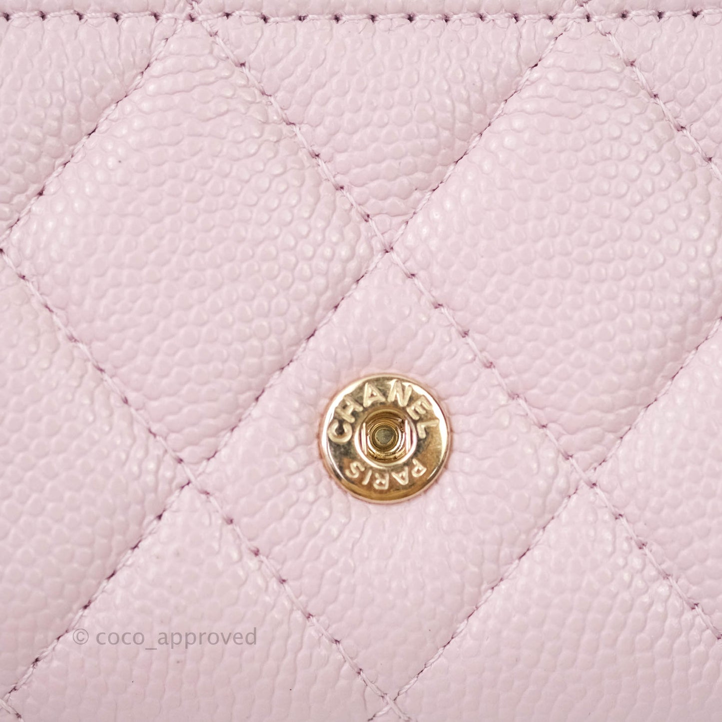 Chanel Caviar Quilted Flap Card Holder Lilac Rose Clair Gold Hardware 21S