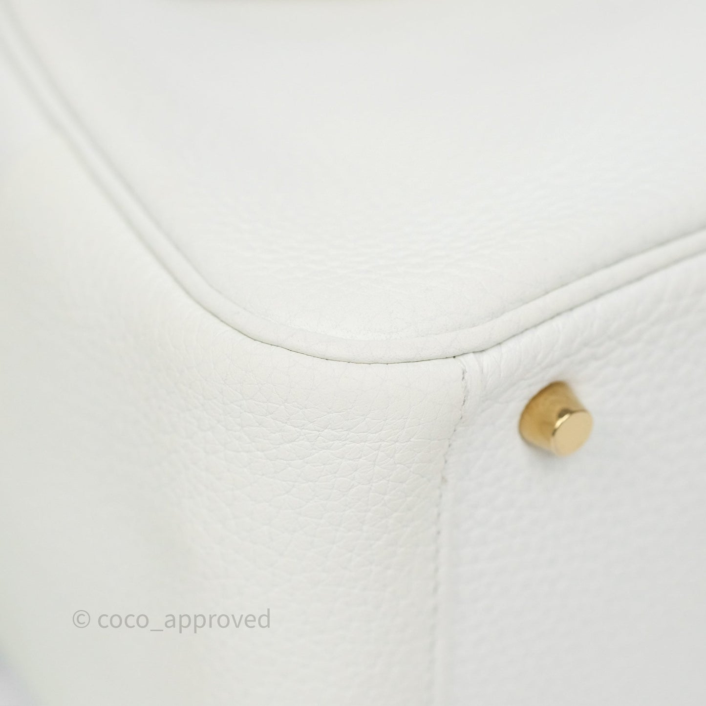 Hermès Mini Lindy 20 New White 0U Clemence Gold Hardware