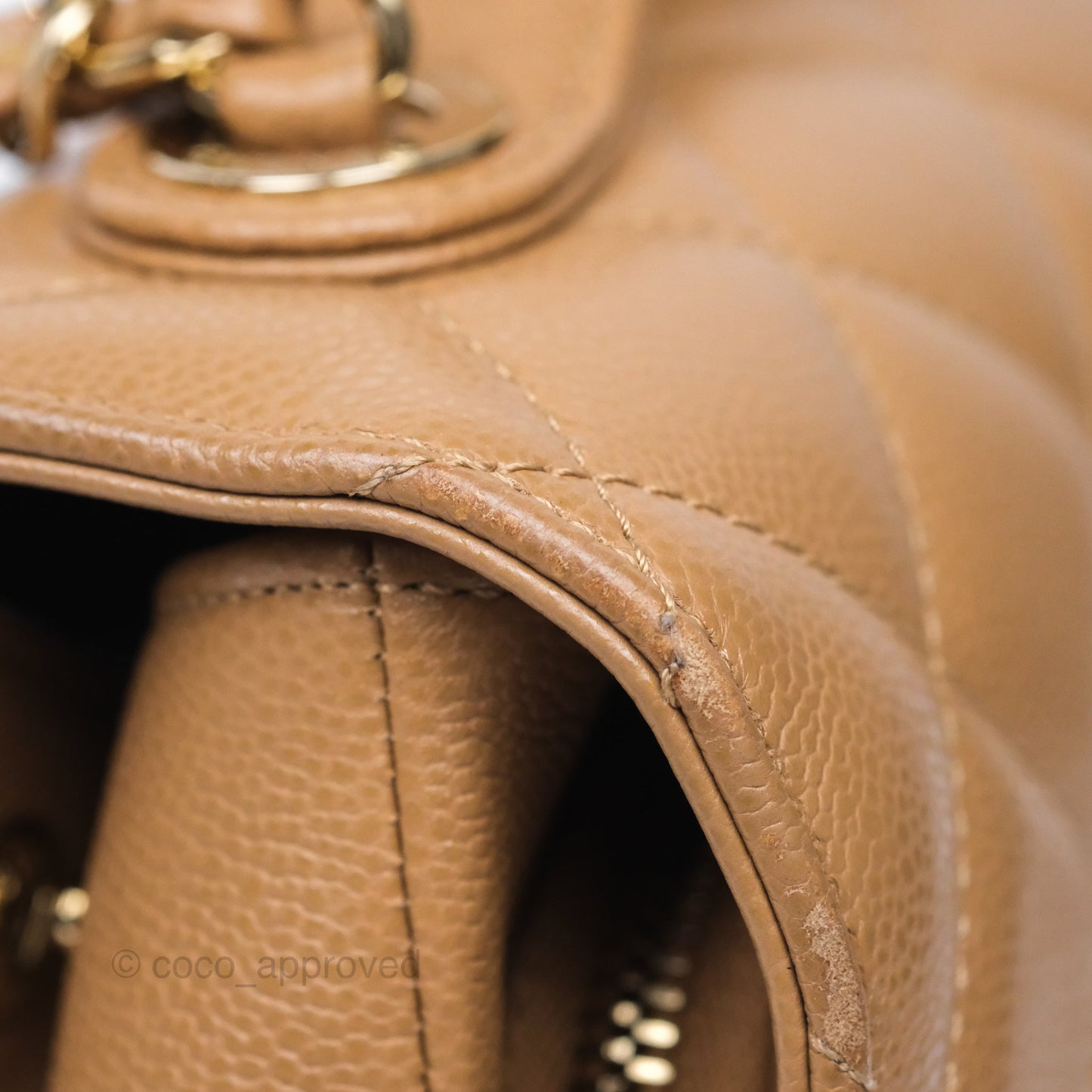 Chanel Quilted Medium Business Affinity Flap Dark Beige Caviar Gold Hardware