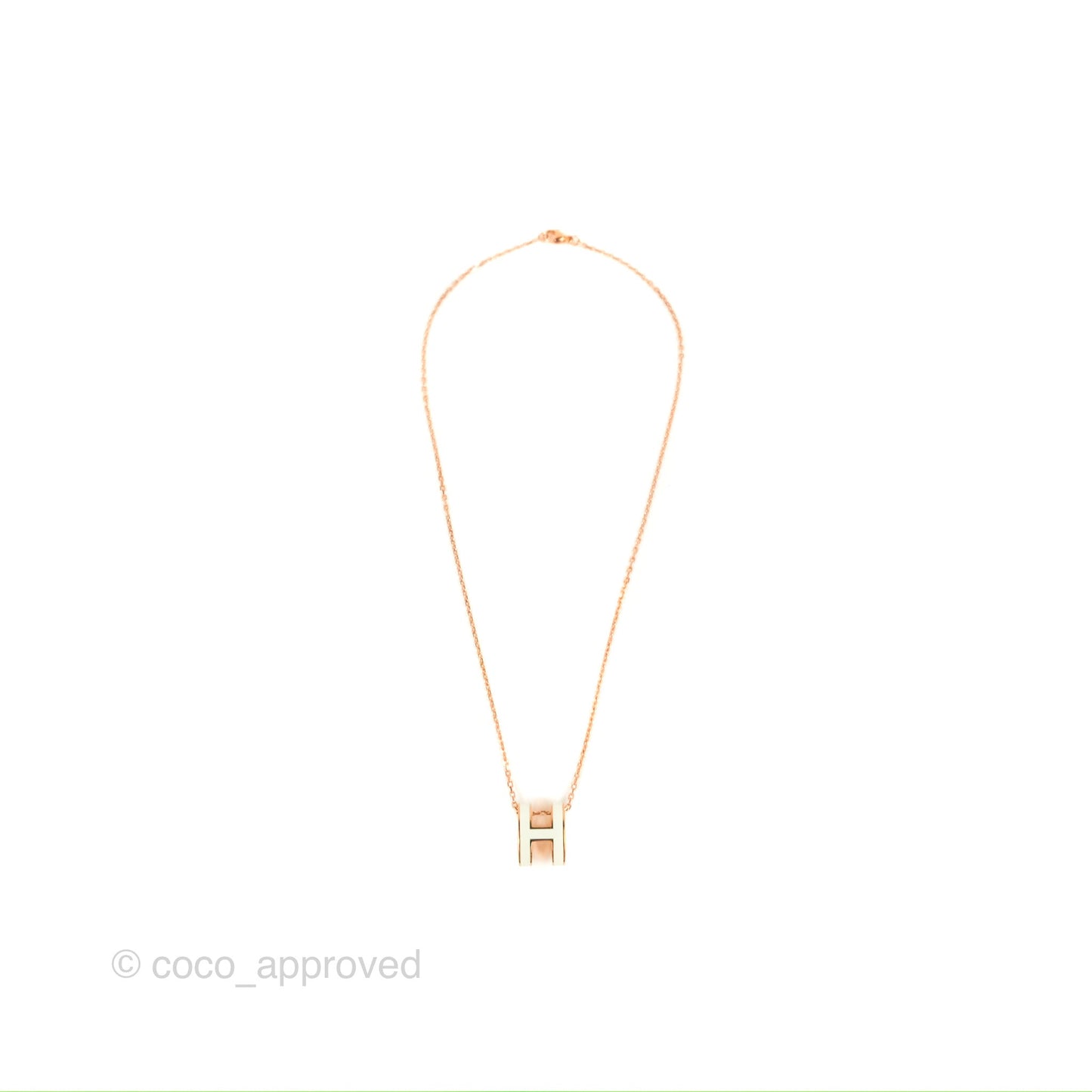 Hermès Pop H Pendant Necklace Vert Fizz Rose Gold Hardware