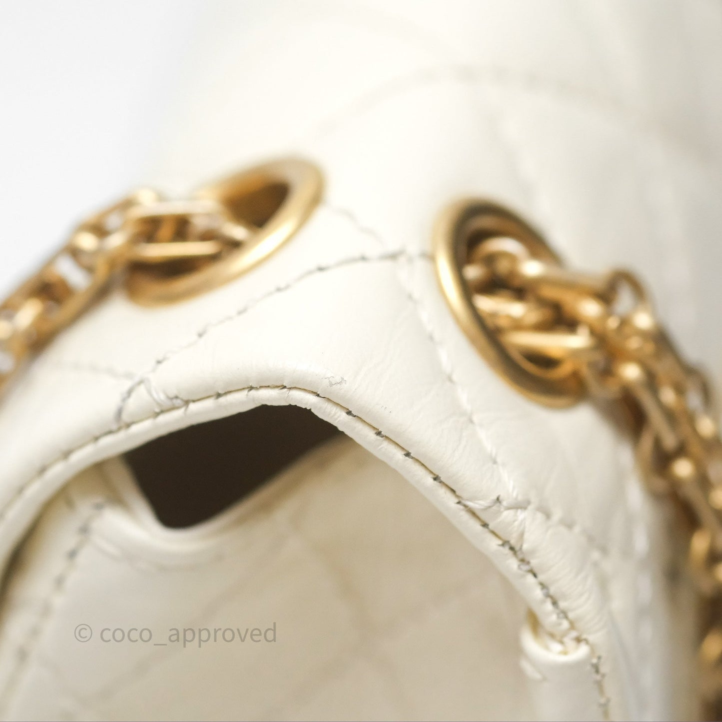 Chanel Mini Reissue 224 White Ivory Aged Calfskin Aged Gold Hardware