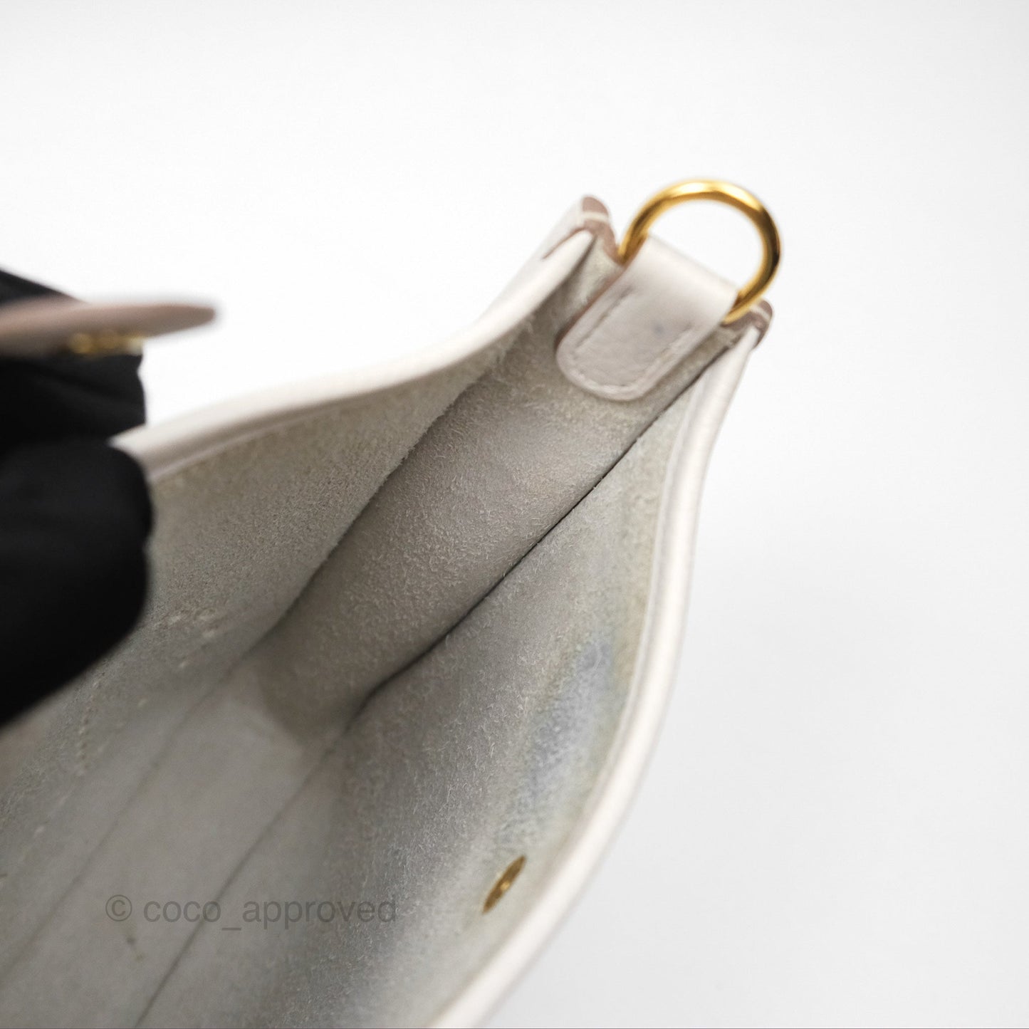 Hermès Mini Evelyne 16 Gris Pale M4 Clemence Gold Hardware