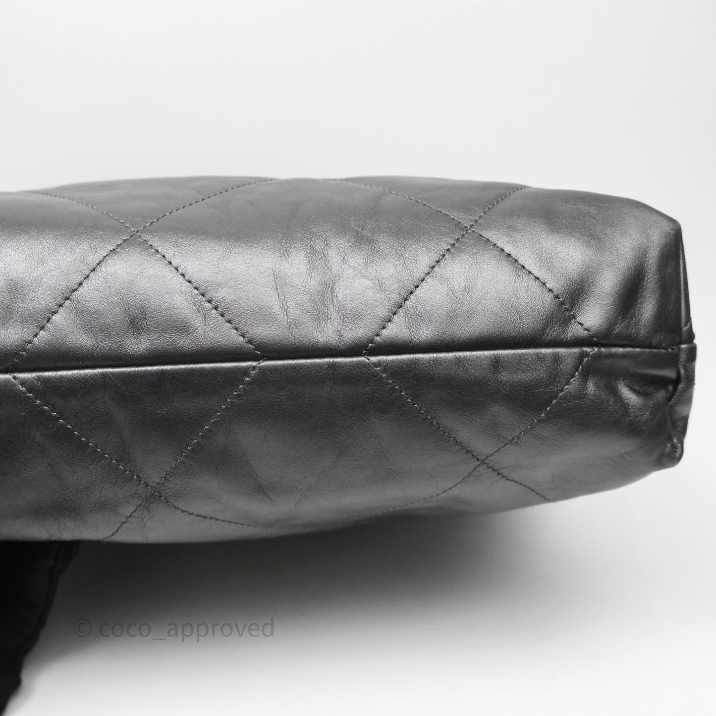 Chanel 22 Bag Medium Dark Grey Calfskin Gold Hardware
