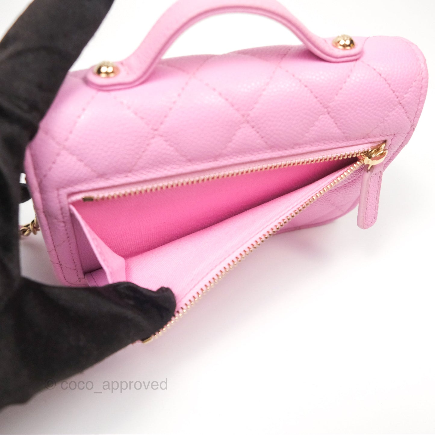 Chanel Business Affinity Clutch With Chain Pink Caviar Gold Hardware
