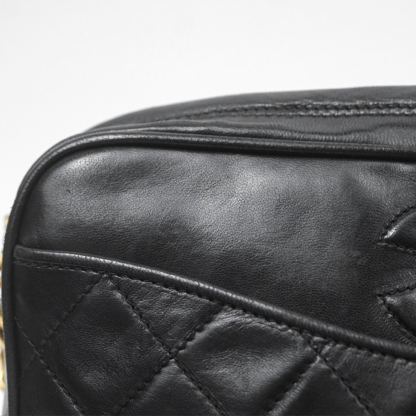 Chanel Vintage Camera Bag Black Lambskin Gold Hardware