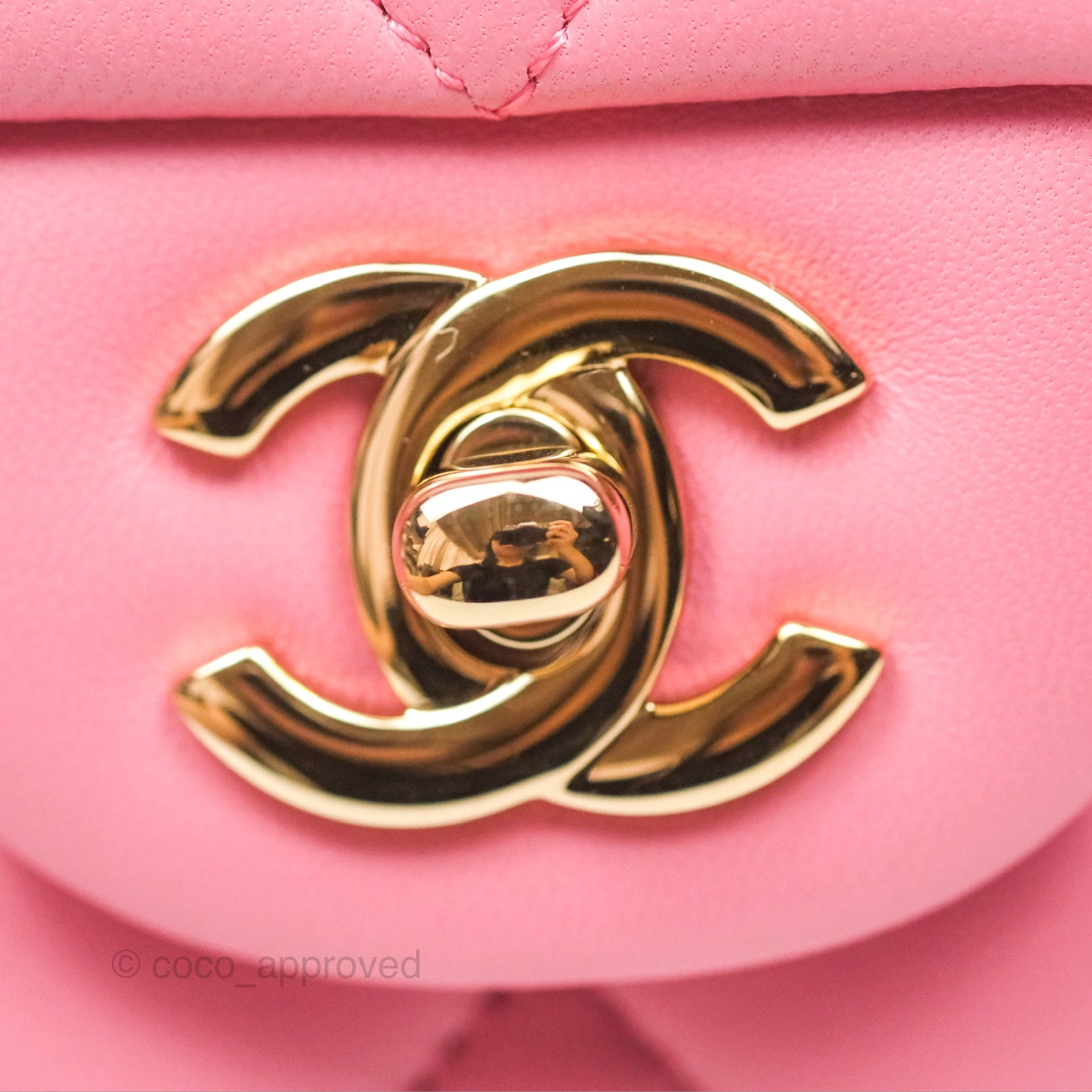 Chanel Small Classic Quilted Flap Pink Lambskin Gold Hardware