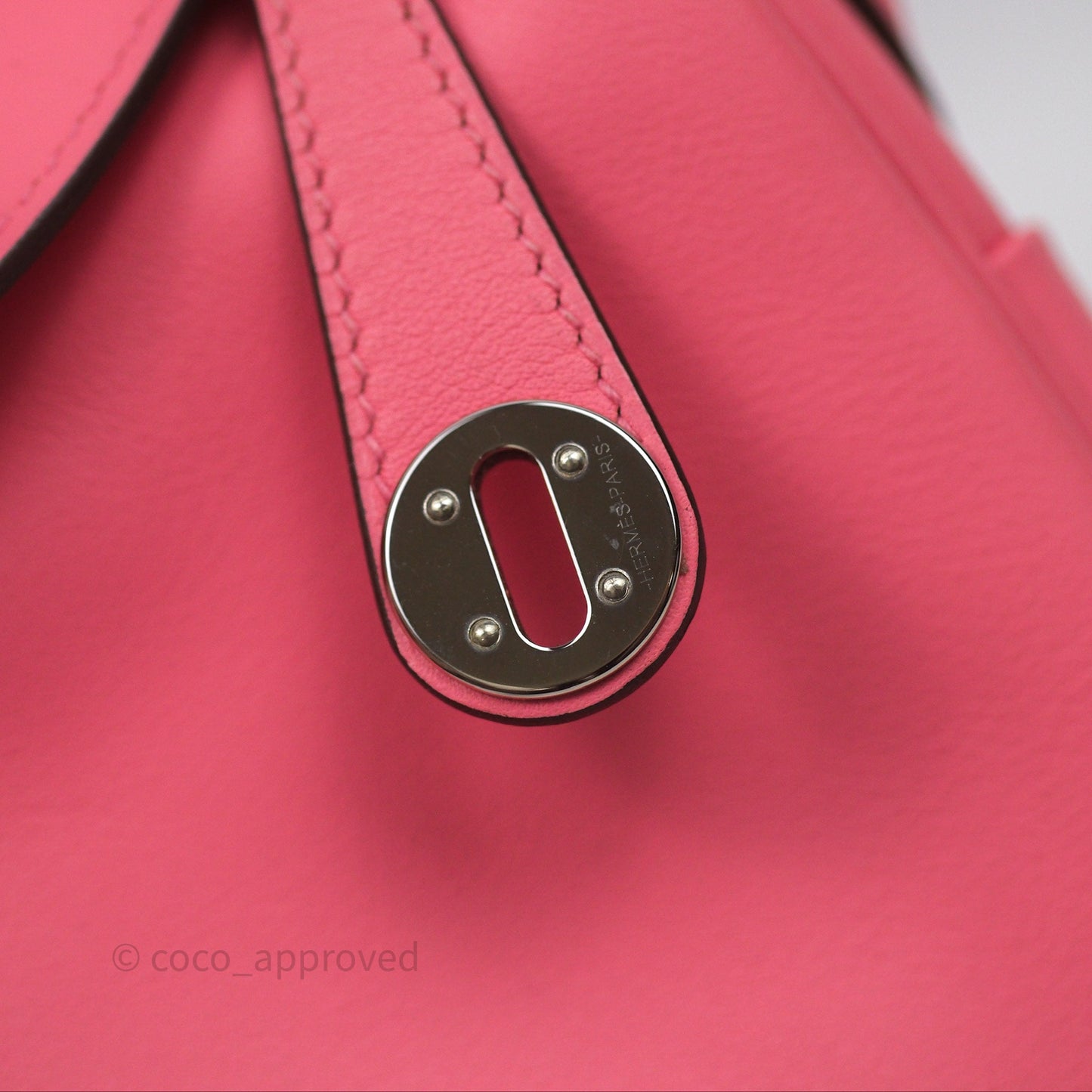 Hermès Mini Lindy 20 Rose Ete K4 Swift Palladium Hardware