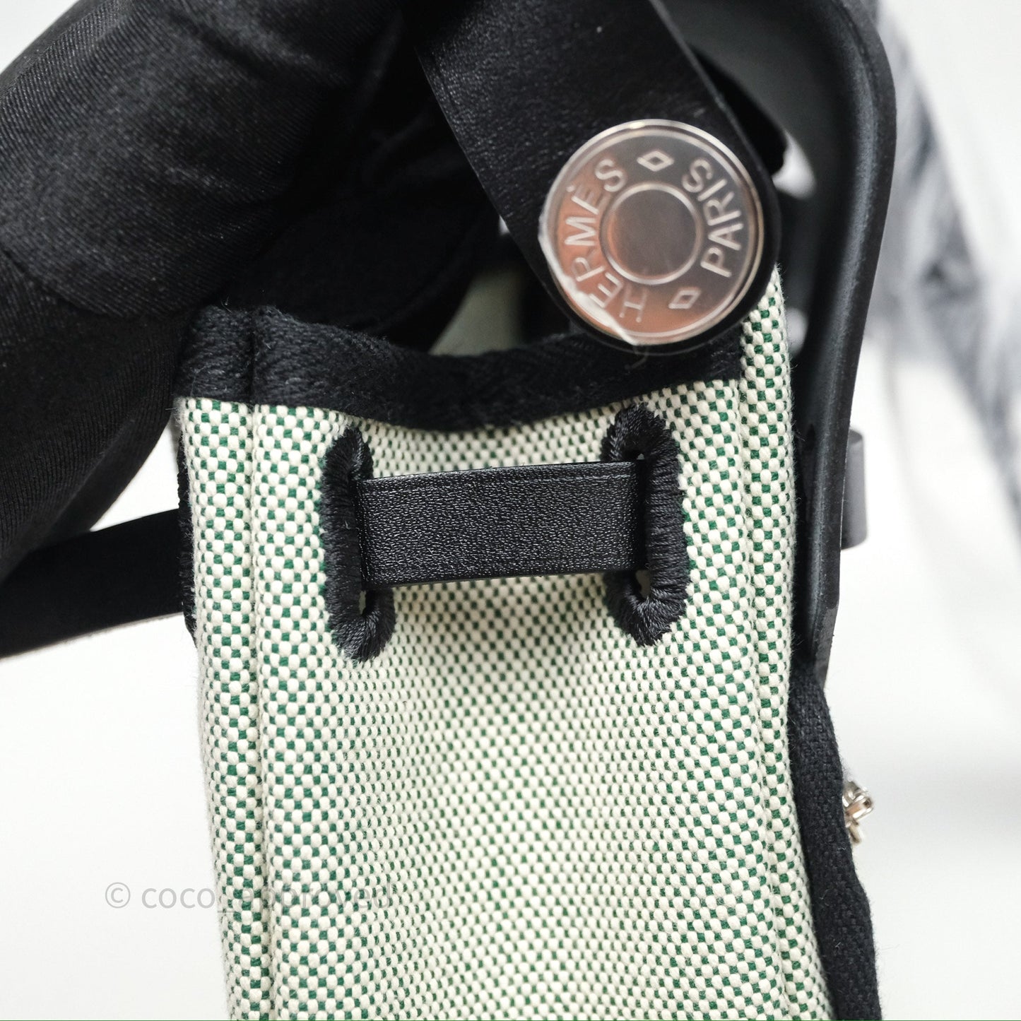 Hermès Herbag Zip 20 MinI Vert Moyen 65 Noir 89 Palladium Hardware