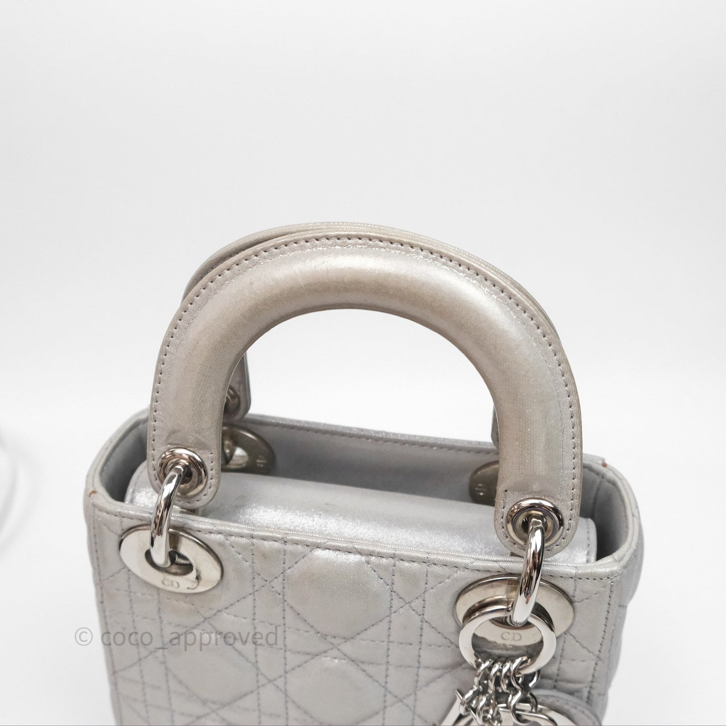 Christian Dior Calfskin Cannage Mini Lady Dior Grey