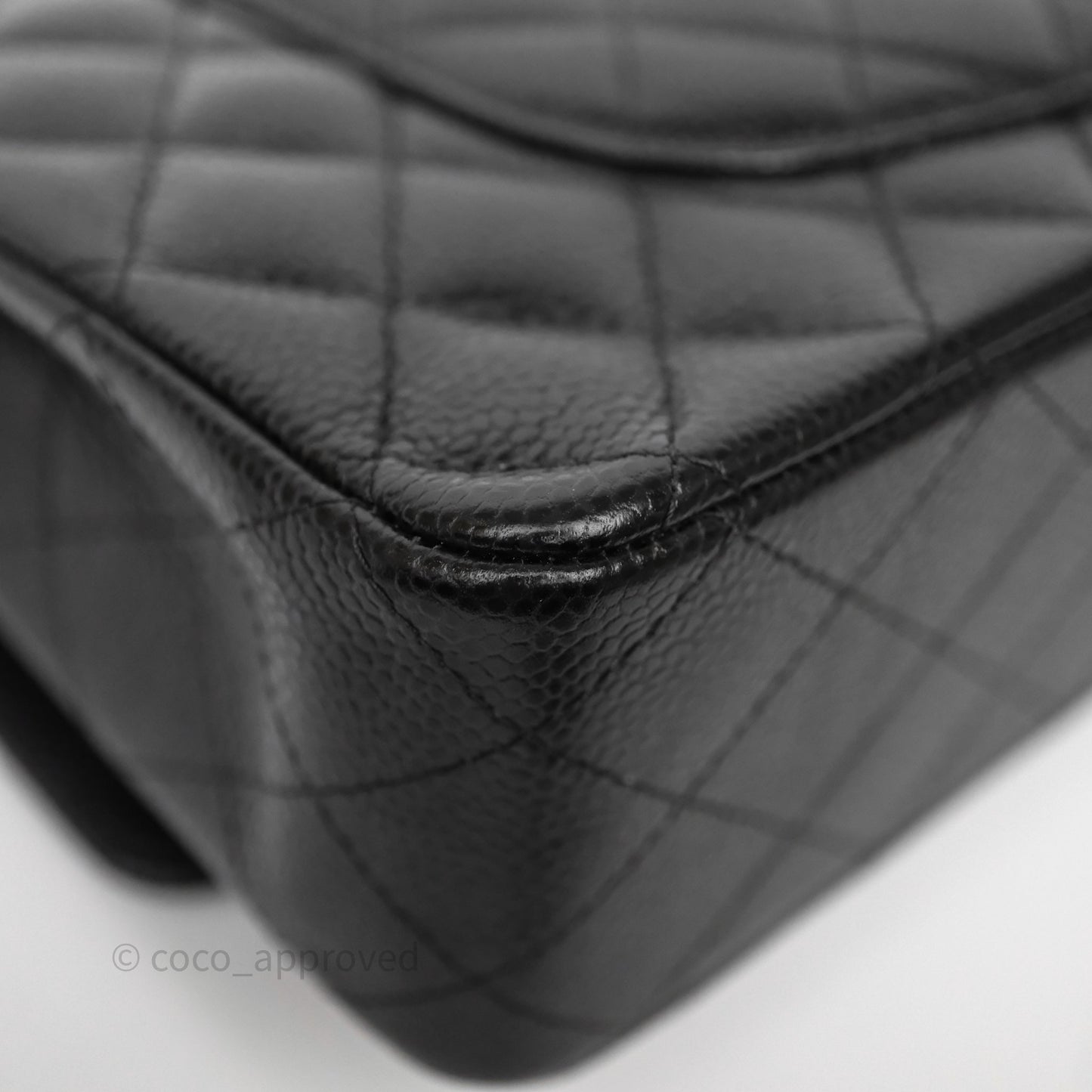 Chanel Classic M/L Medium Flap Quilted Black Caviar Gold Hardware