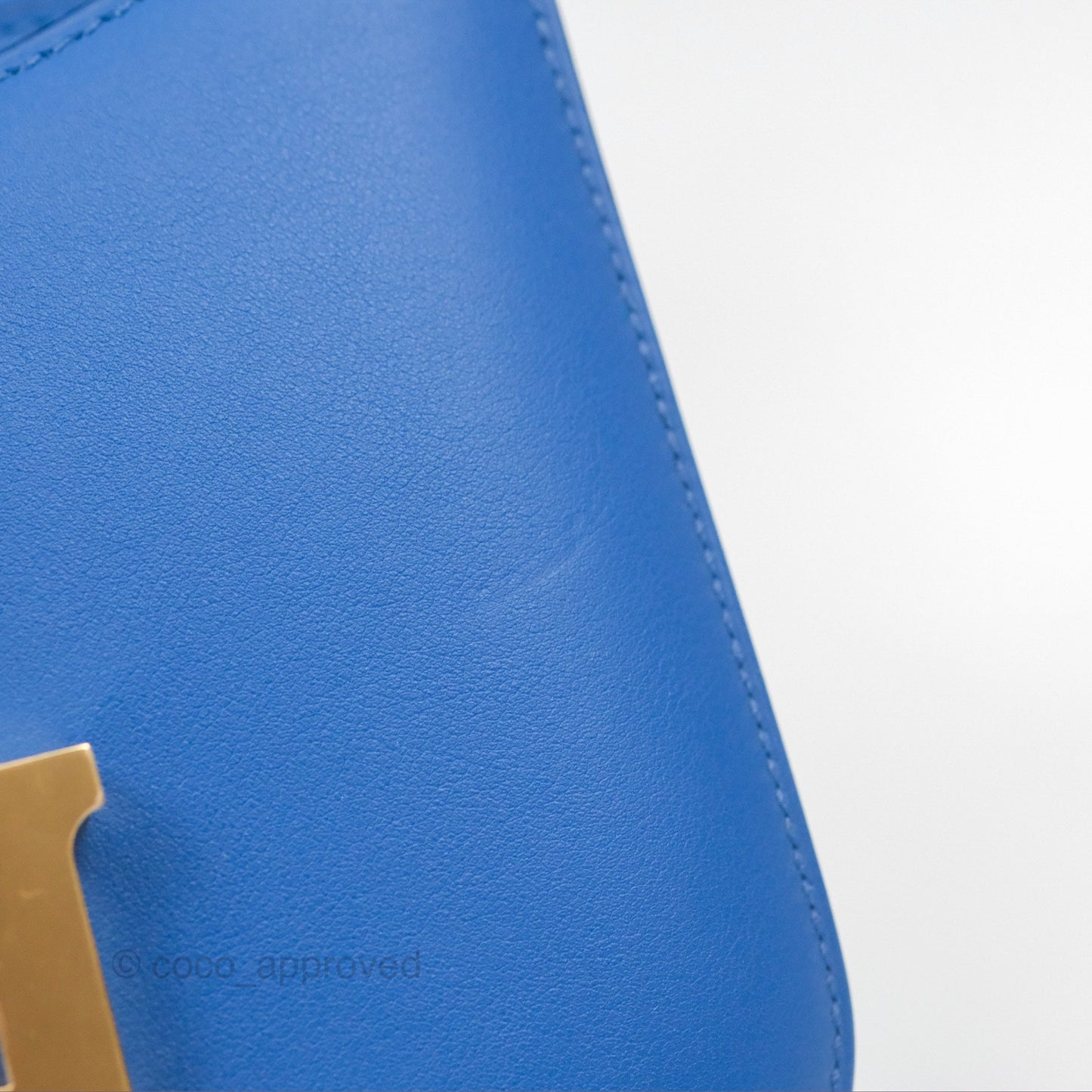 Hermès Constance Mini 18cm Mirror Bleu France 71 Swift Gold Hardware