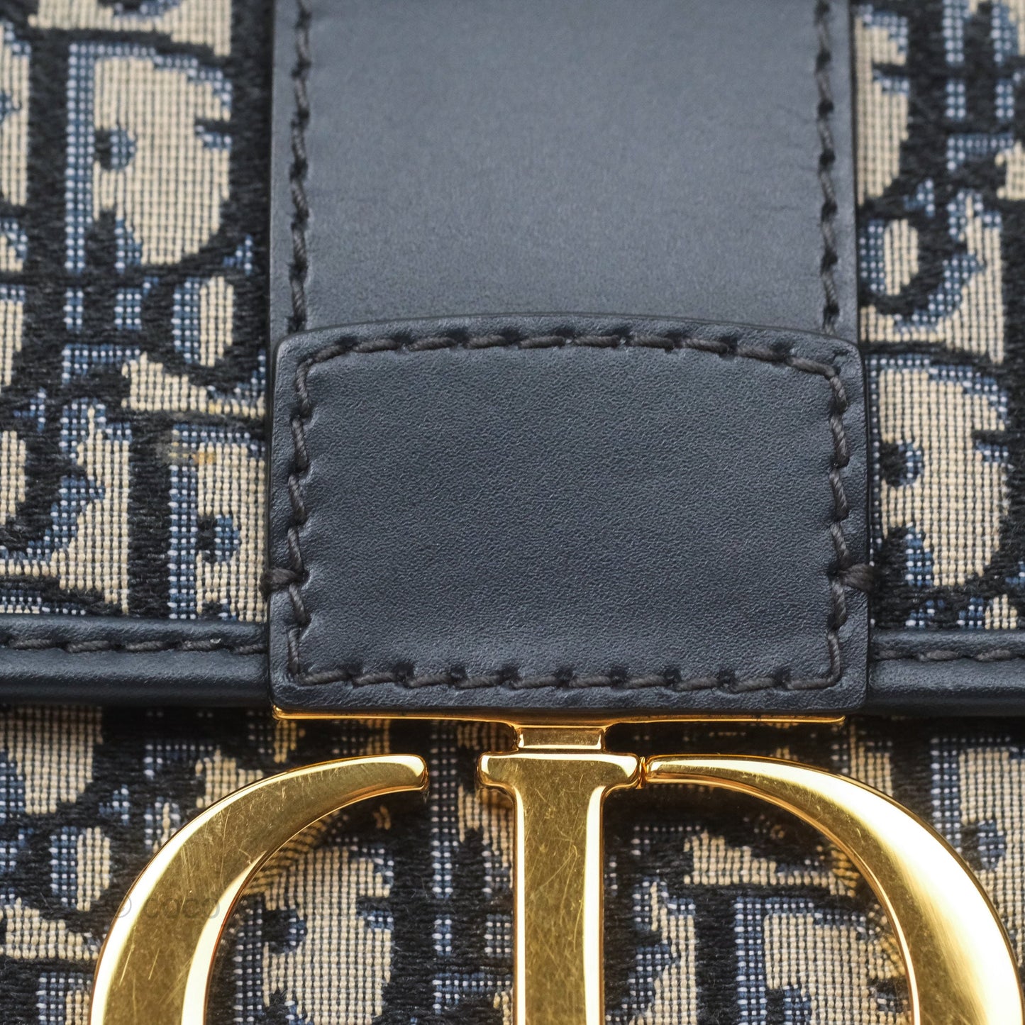 Christian Dior 30 Montaigne with Chain Blue Dior Oblique Jacquard