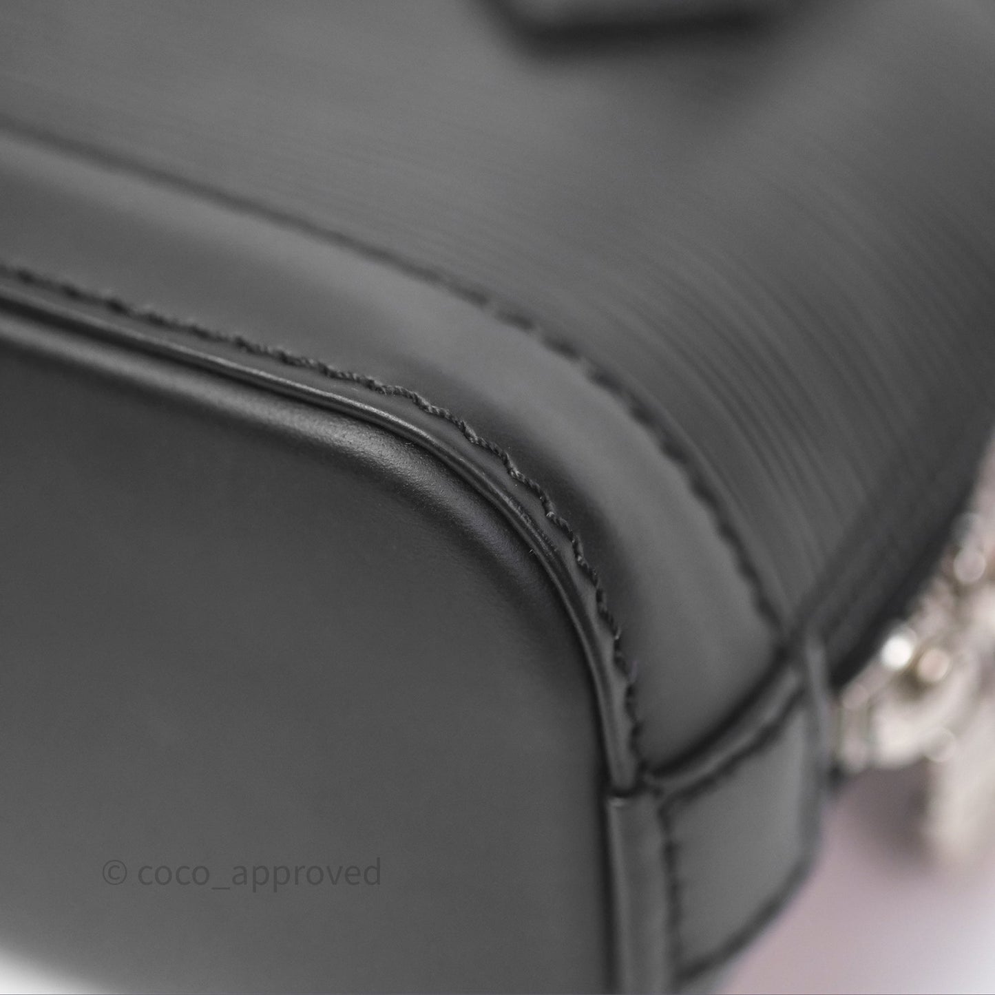 Louis Vuitton Alma Nano Black Silver Hardware