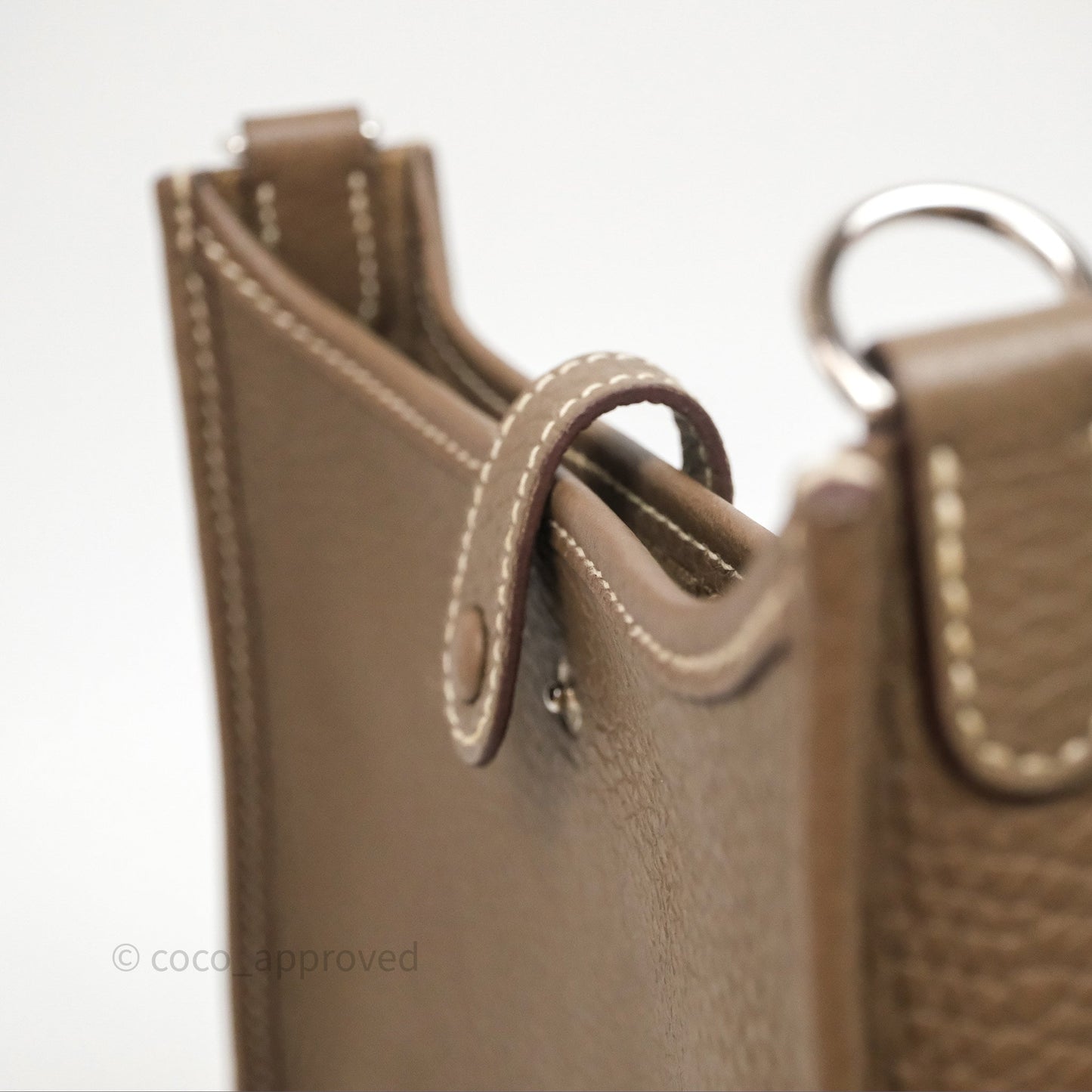 Hermès Mini Evelyne 16 Etoupe Clemence Palladium Hardware