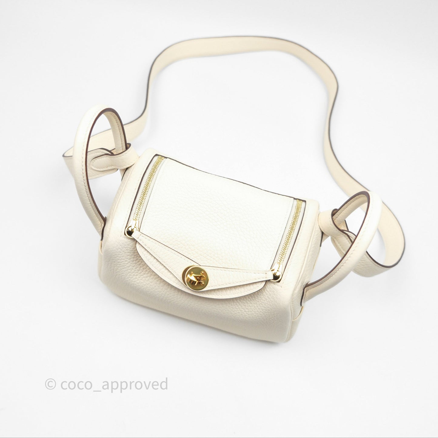 Hermès Mini Lindy 20 Nata I2 Clemence Gold Hardware