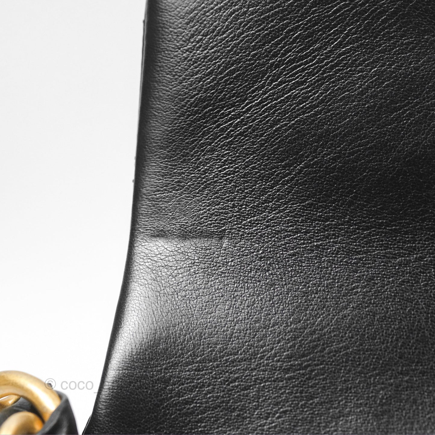 Chanel CC Chain Shoulder Bag Black Shiny Aged Calfskin