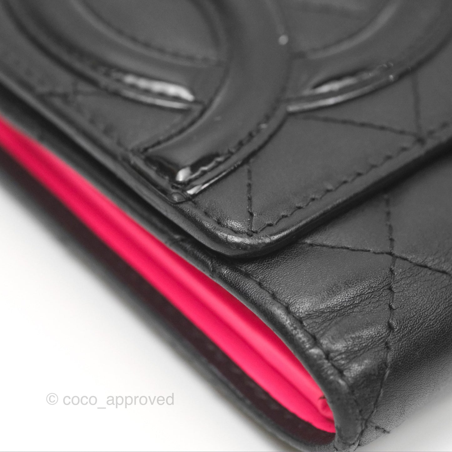 Chanel Quilted Cambon Yen Flap Wallet Black Calfskin Silver Hardware