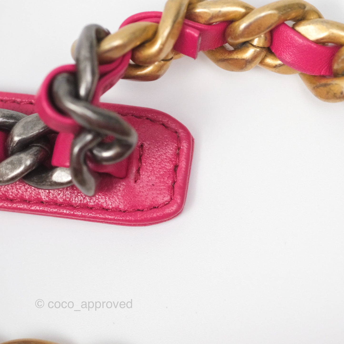 Chanel 19 Large (Medium) Dark Pink Goatskin Mixed Hardware