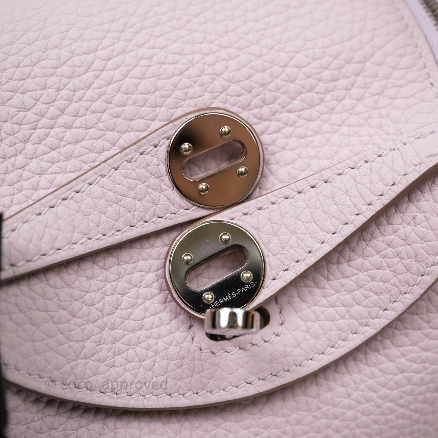 Hermès Mini Lindy 20 Mauve Pâle 09 Clemence Palladium Hardware