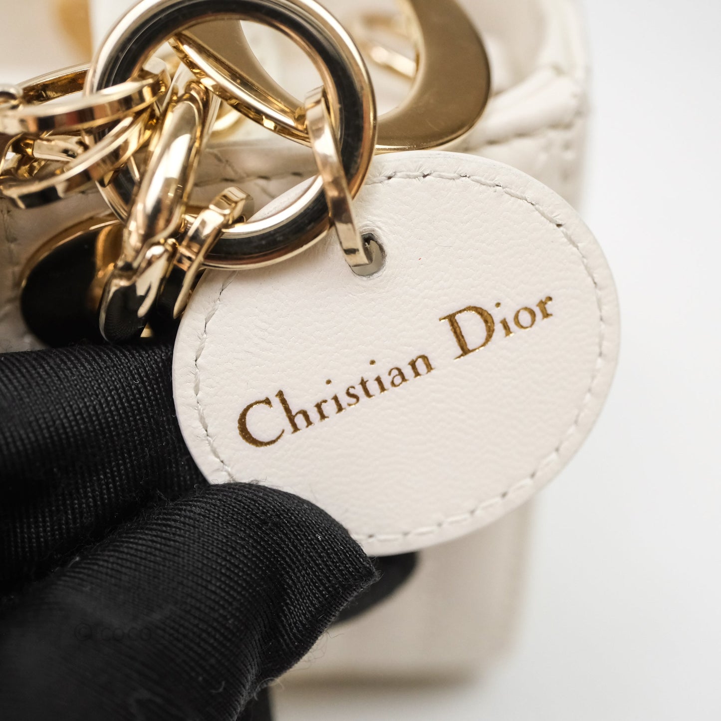 Christian Dior Micro Lady D-Joy Bag Latte Cannage Lambskin Gold Hardware
