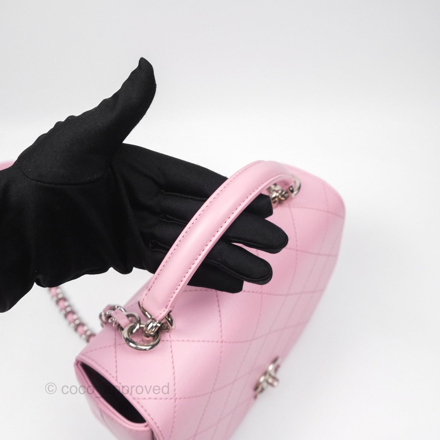 Chanel Stitched Ring My Bag Flap Crossbody Pink Calfskin Silver Hardware