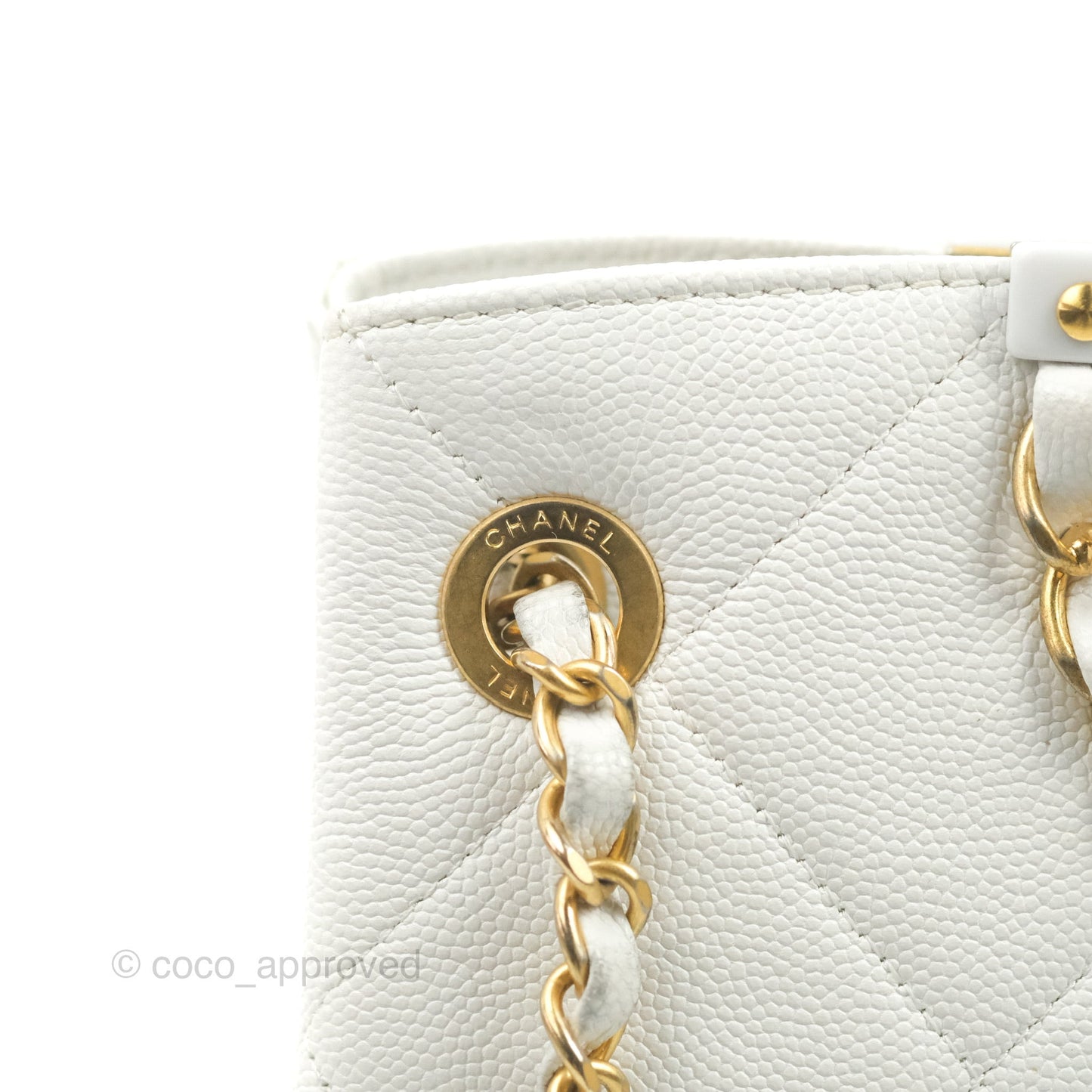Chanel A Real Catch Shopping Bag White Caviar