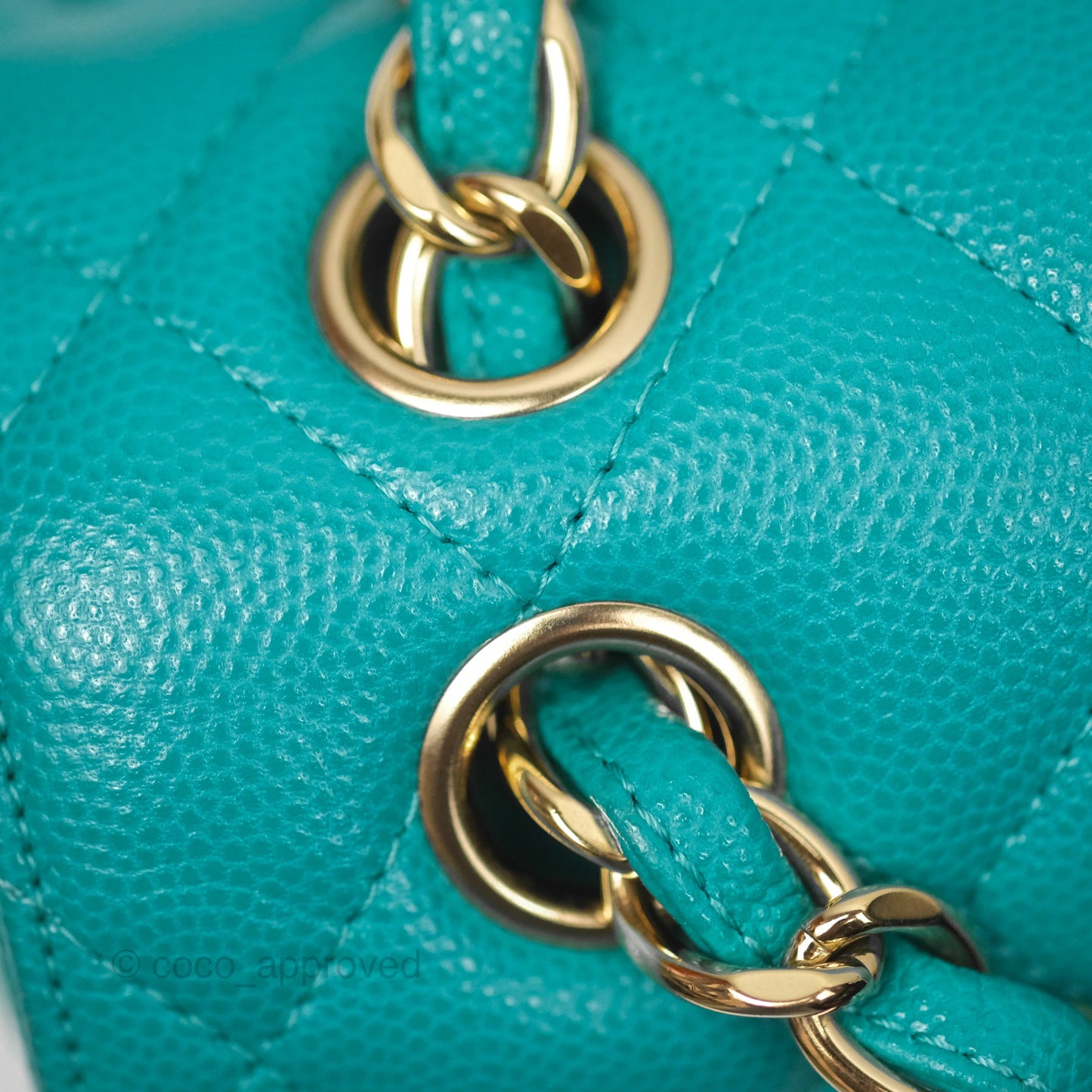 Chanel Jumbo Double Flap Turquoise Caviar Gold Hardware⁣⁣