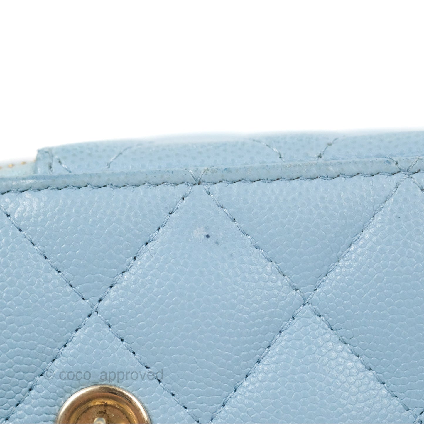 Chanel Vanity with Chain Blue Caviar Aged Gold Hardware
