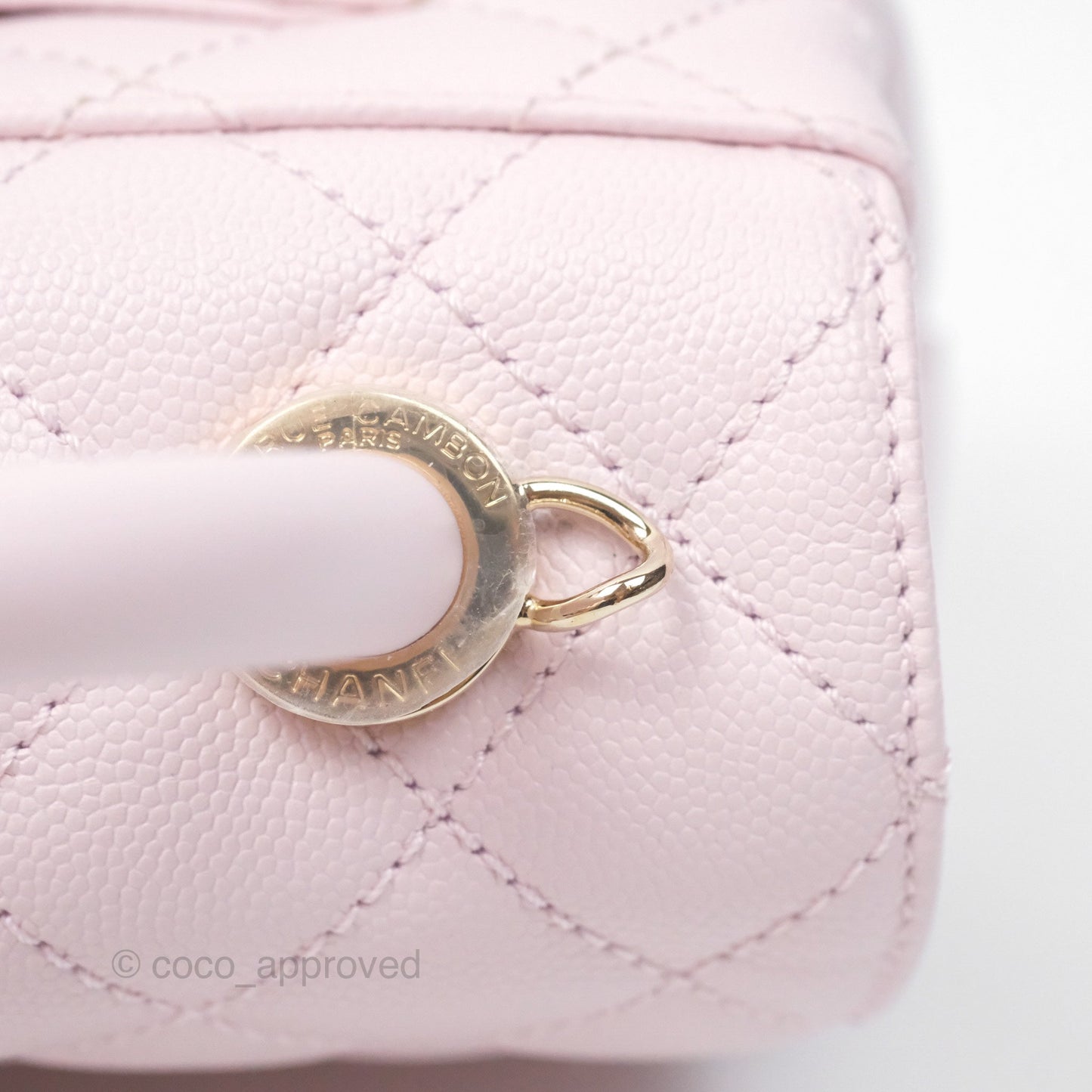 Chanel Mini Coco Handle Quilted Light Pink Caviar Gold Hardware