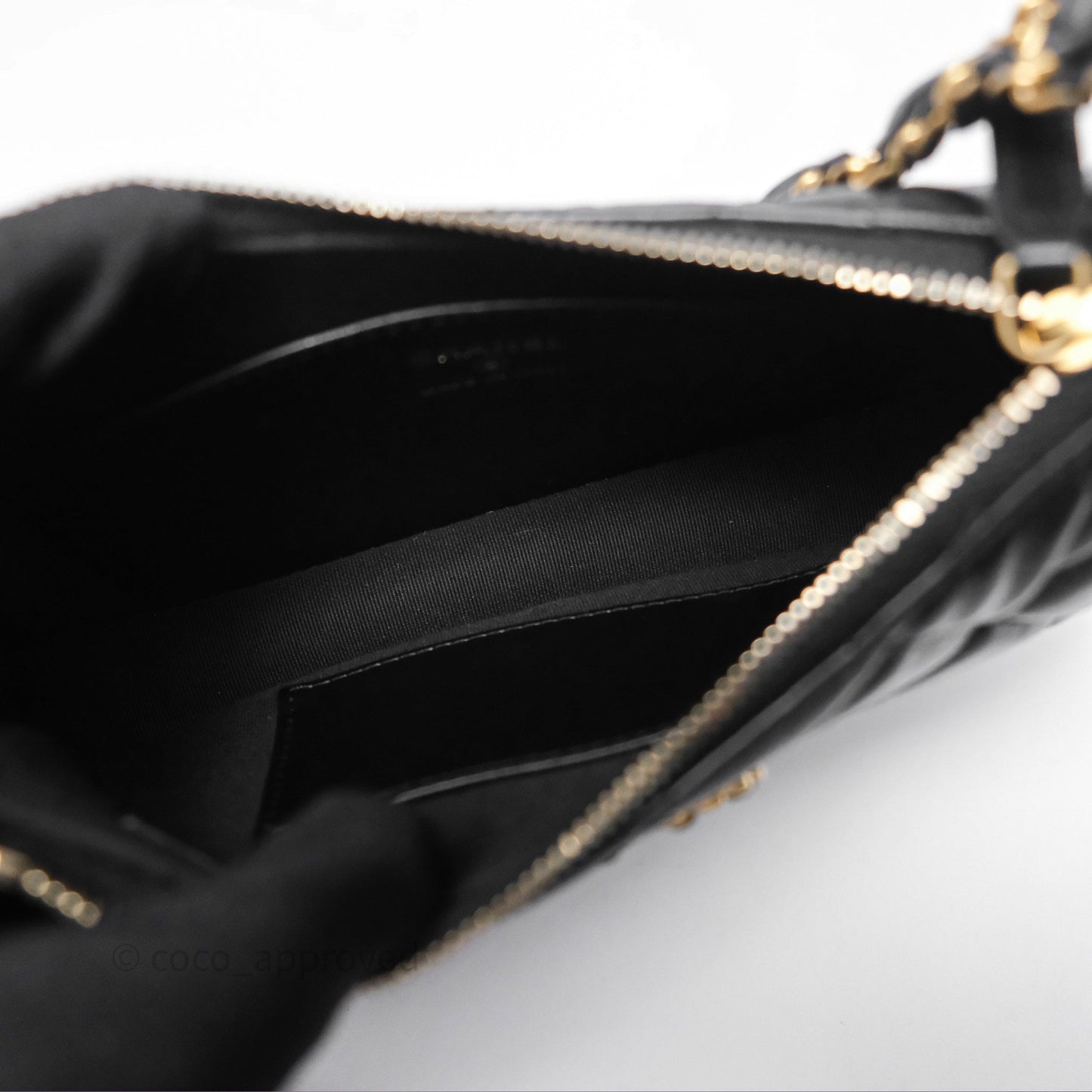 Chanel Hobo Bag Black Aged Calfskin Aged Gold Hardware