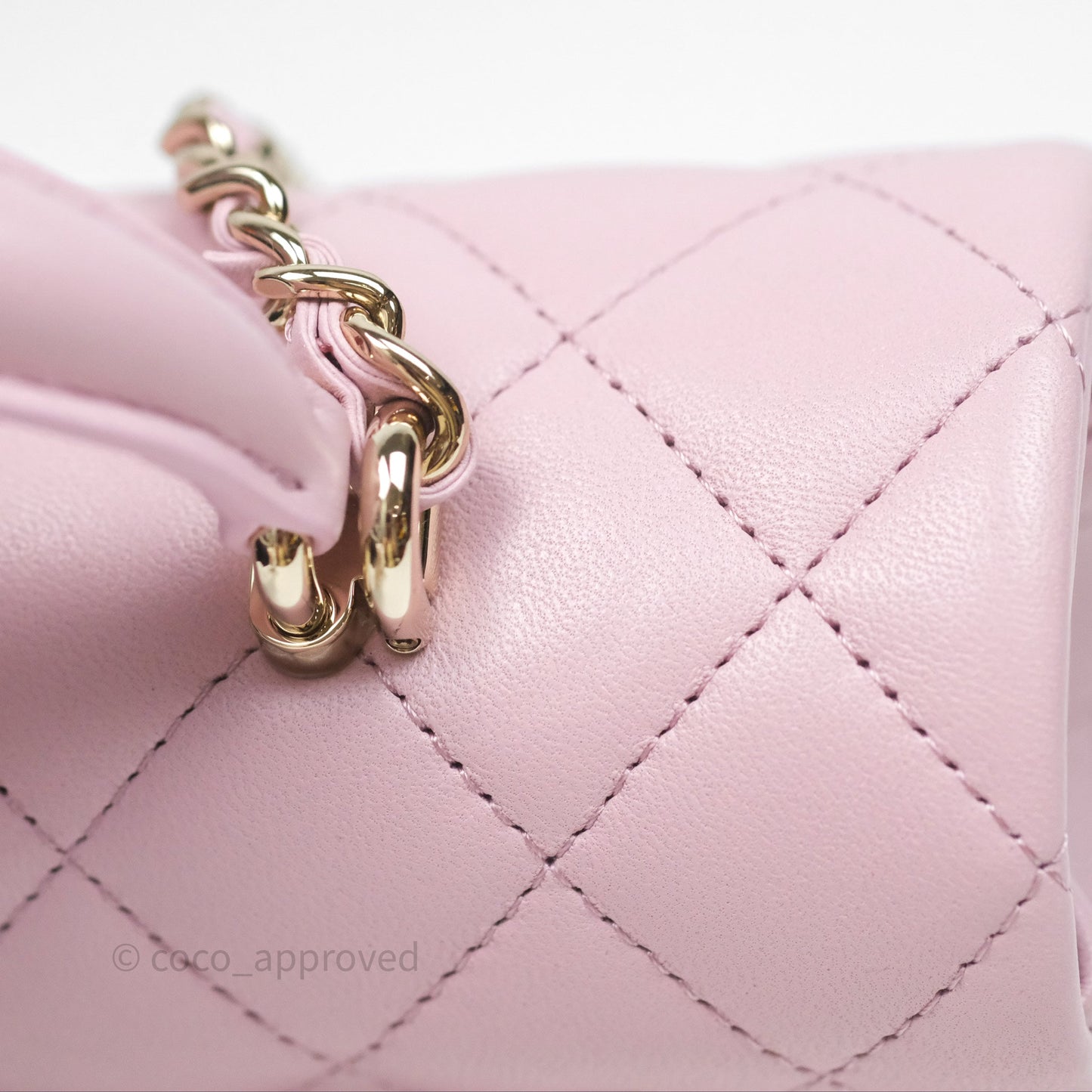 Chanel Top Handle Mini Rectangular Flap Pink Lambskin Gold Hardware