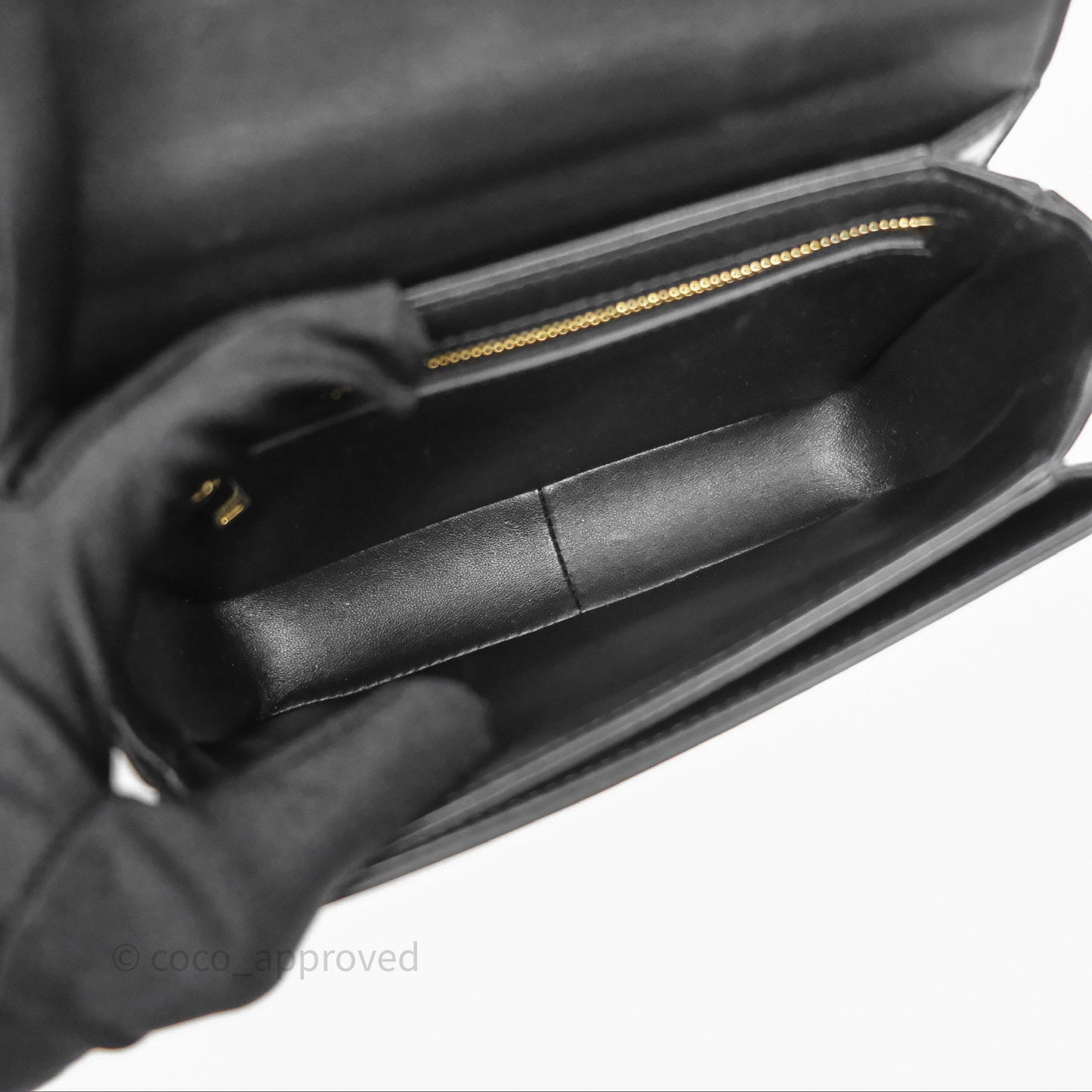 Celine Teen Triomphe Bag Shiny Calfskin Black