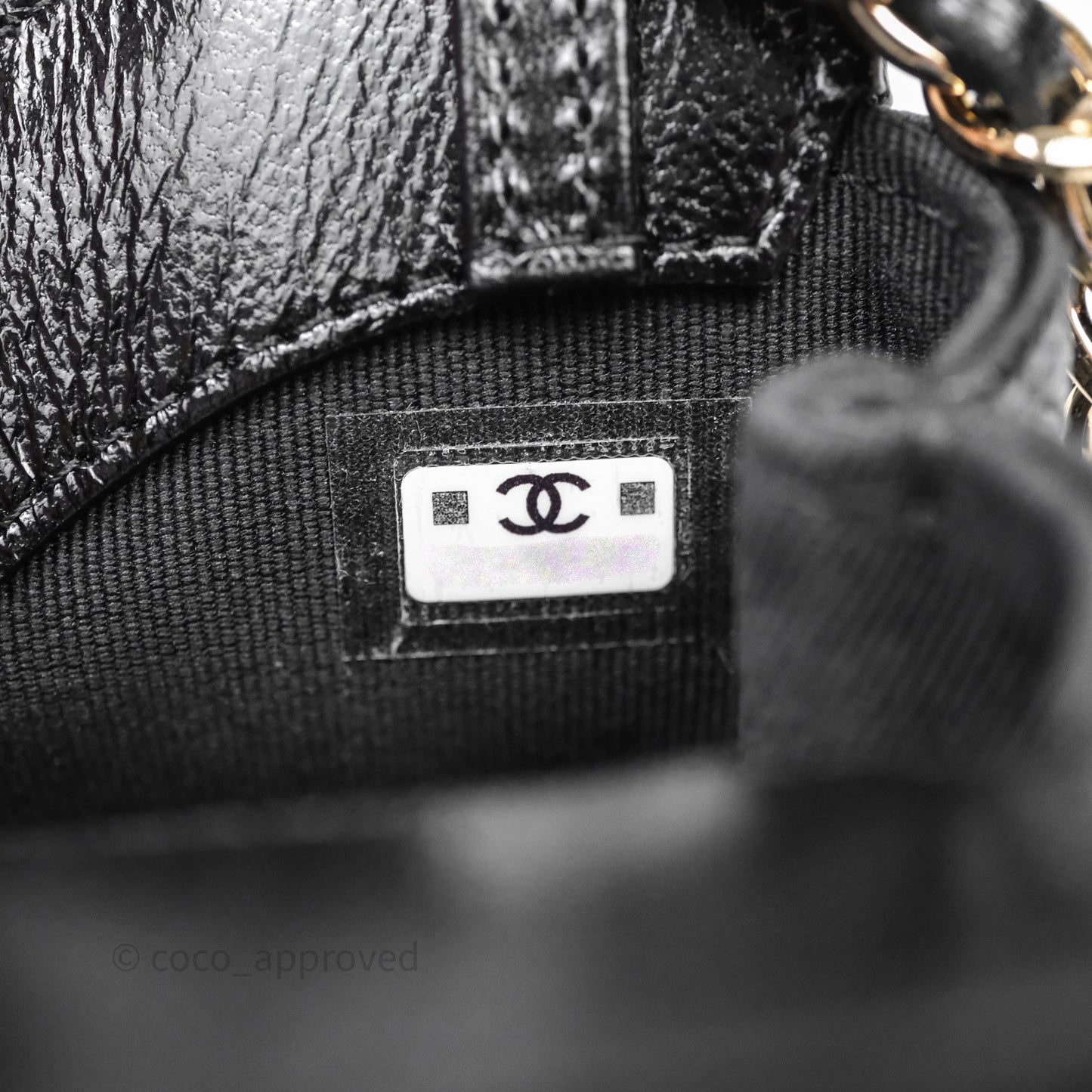 Chanel Micro 31 Clutch With Chain Black Shiny Calfskin Gold Hardware