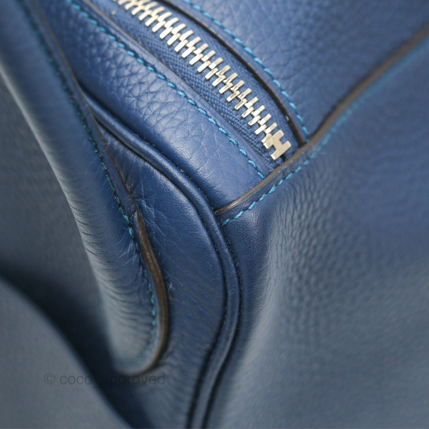 Hermès Lindy 30 Blue Saphir/ Blue Izmir Clemence Palladium Hardware