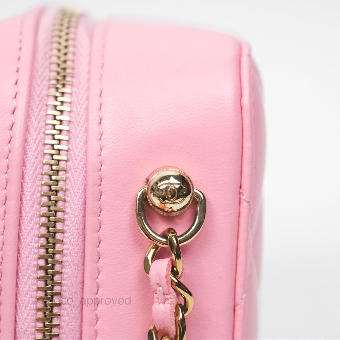 Chanel Camera Case Quilted Pink Lambskin Gold Hardware