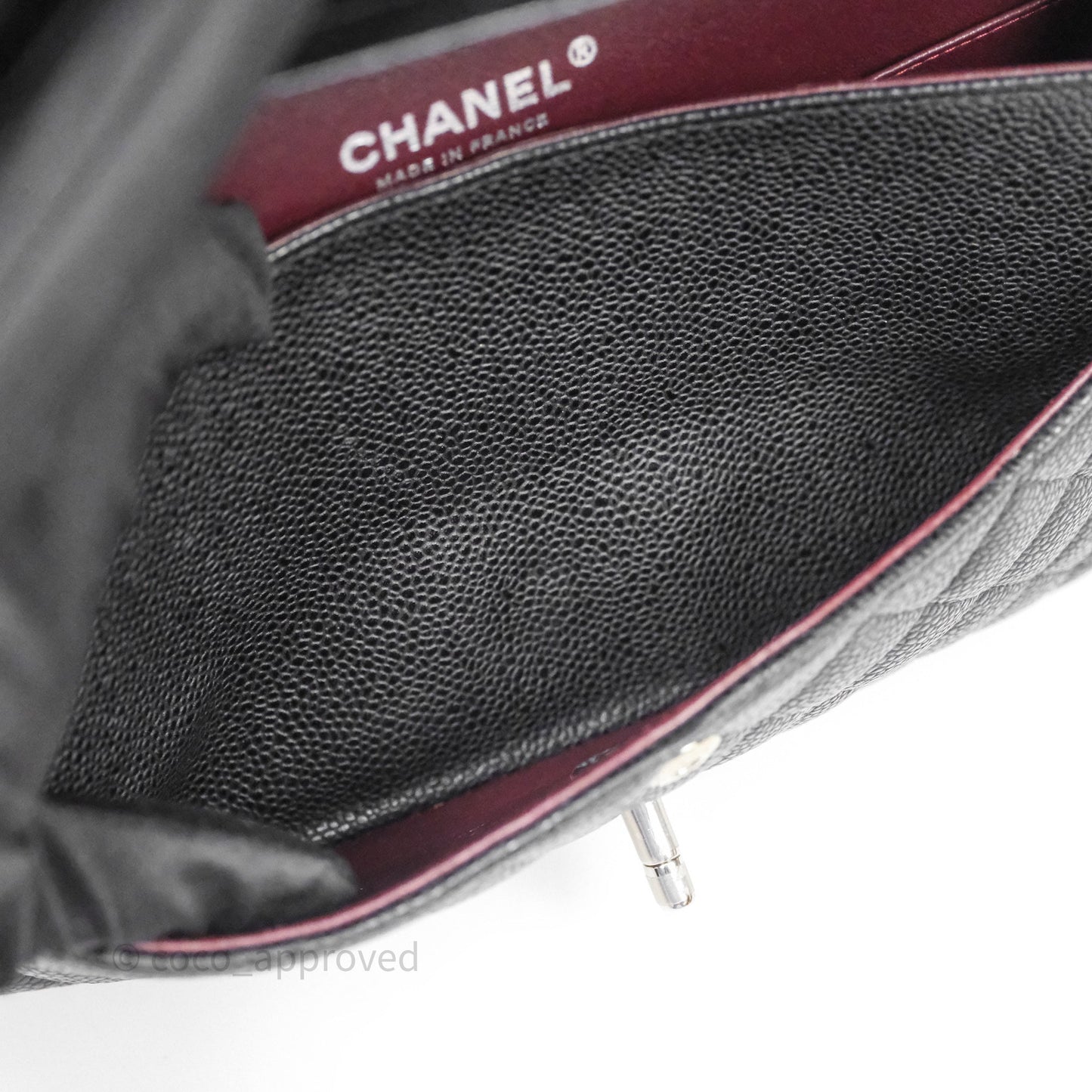 Chanel Classic M/L Medium Flap Quilted Black Caviar Silver Hardware