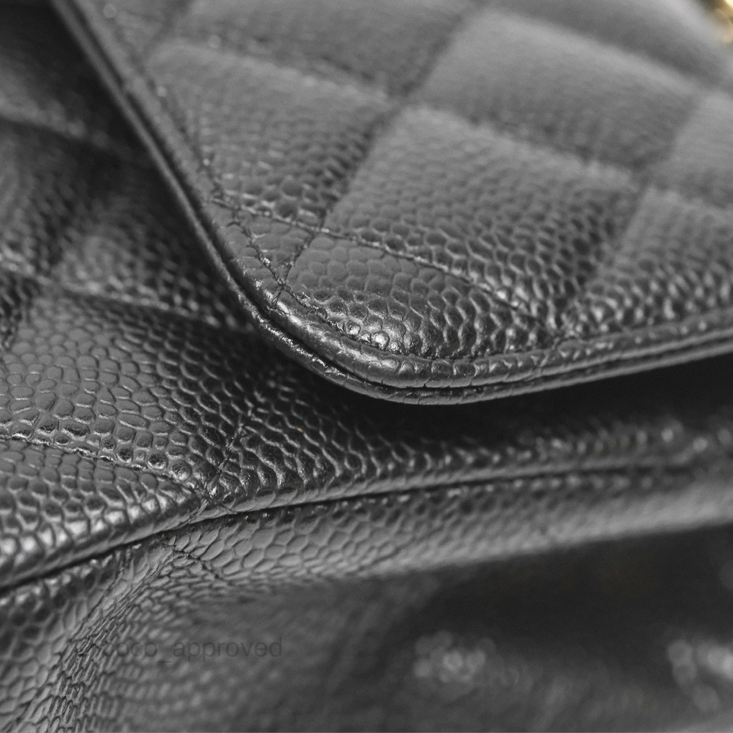 Chanel Small Classic Flap Quilted Black Caviar Gold Hardware